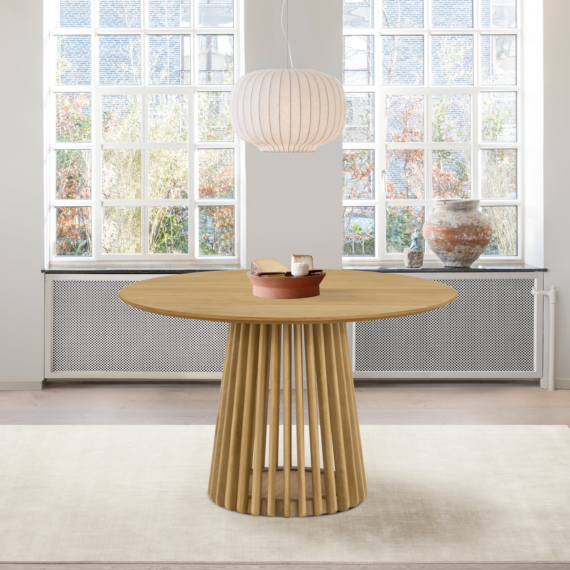 Pasadena 47" Wood Round Dining Table in Black Oak Finish By Armen Living - Image 18