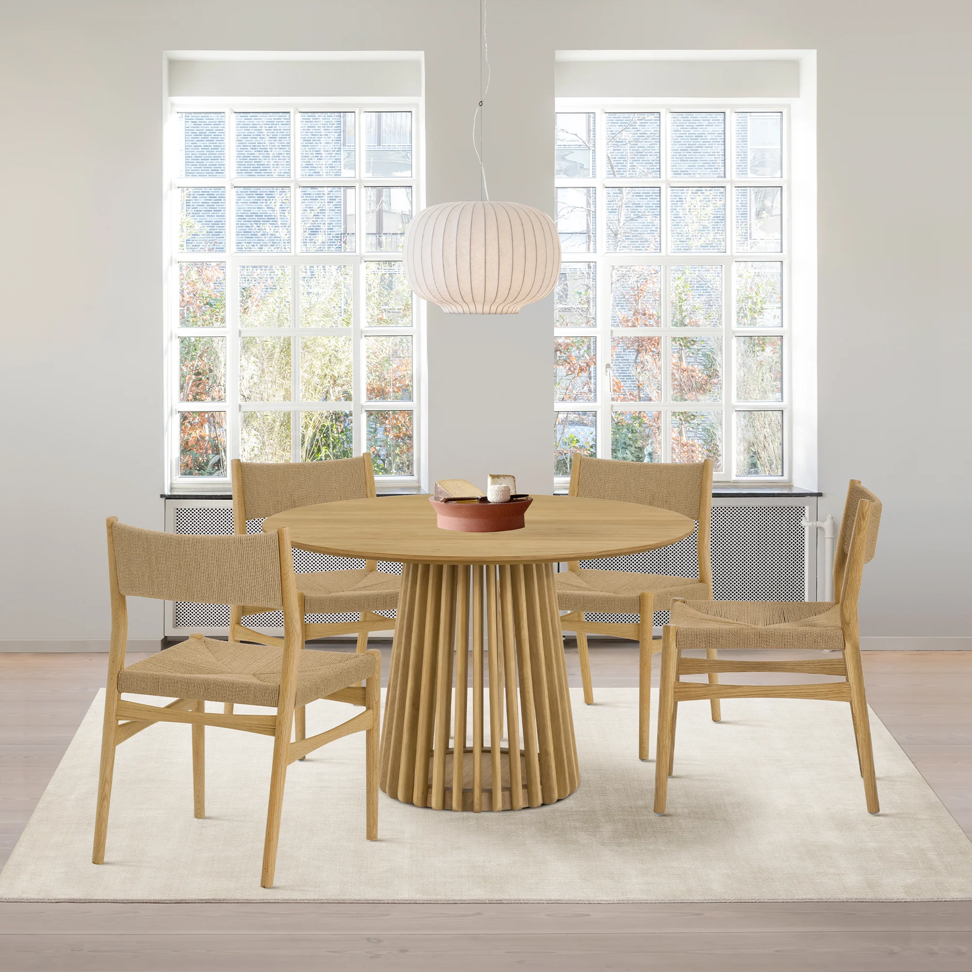 Pasadena 47" Wood Round Dining Table in Black Oak Finish By Armen Living - Image 19