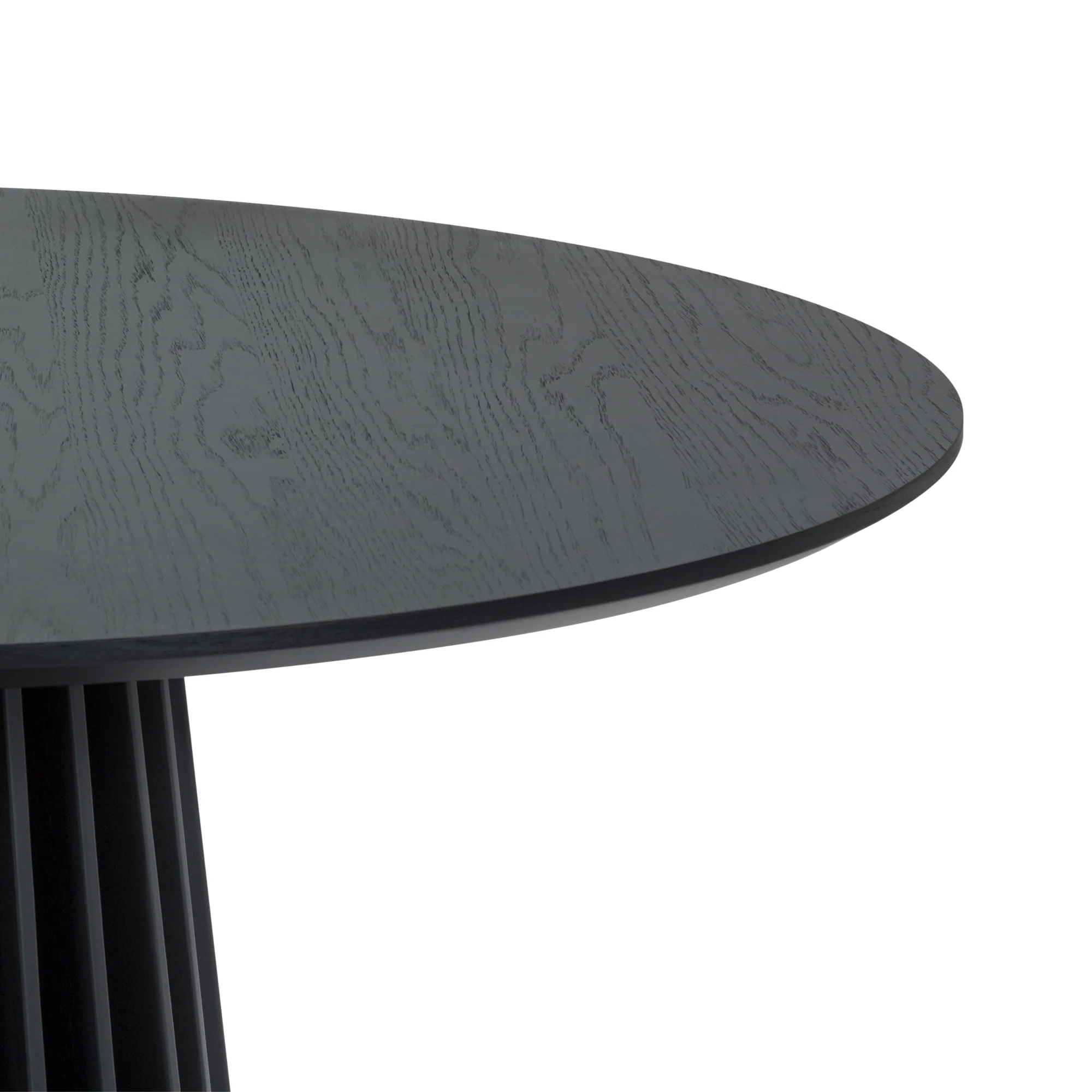 Pasadena 47" Wood Round Dining Table in Black Oak Finish By Armen Living - Image 4