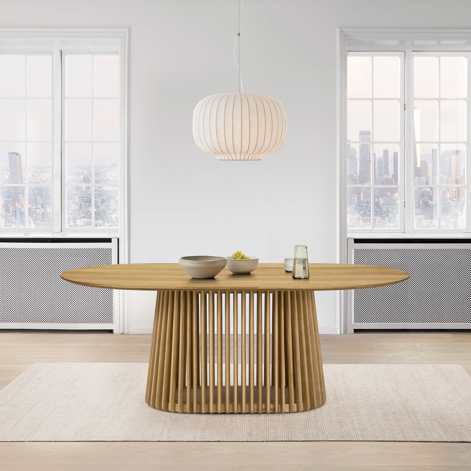 Pasadena 79" Wood Oval Dining Table in Black Oak Finish By Armen Living - Image 19