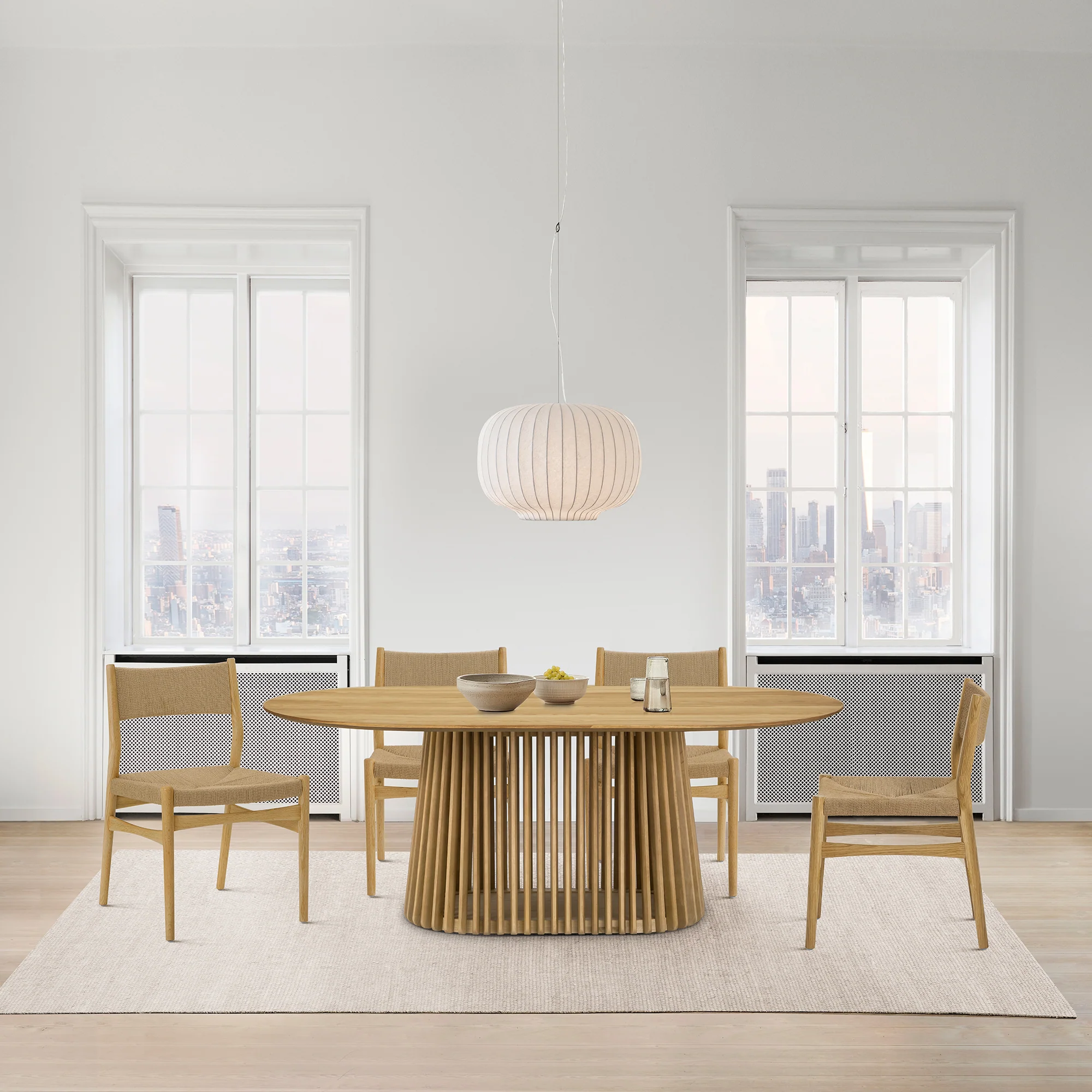 Pasadena 79" Wood Oval Dining Table in Black Oak Finish By Armen Living - Image 20