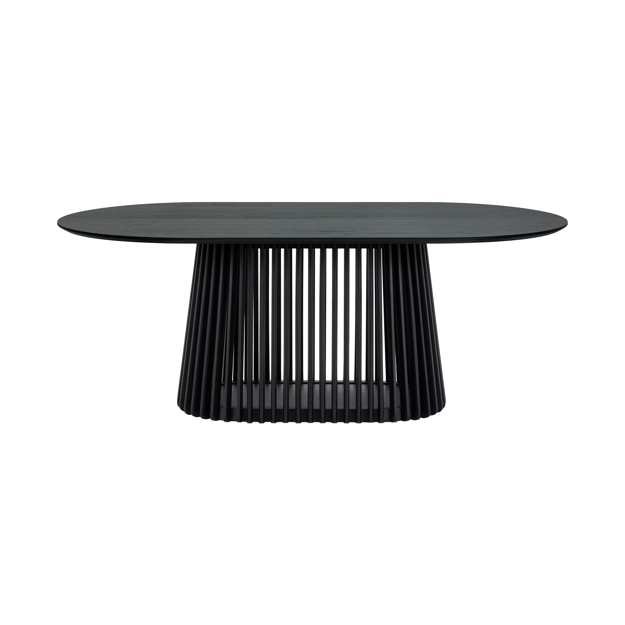 Pasadena 79" Wood Oval Dining Table in Black Oak Finish By Armen Living - Image 3