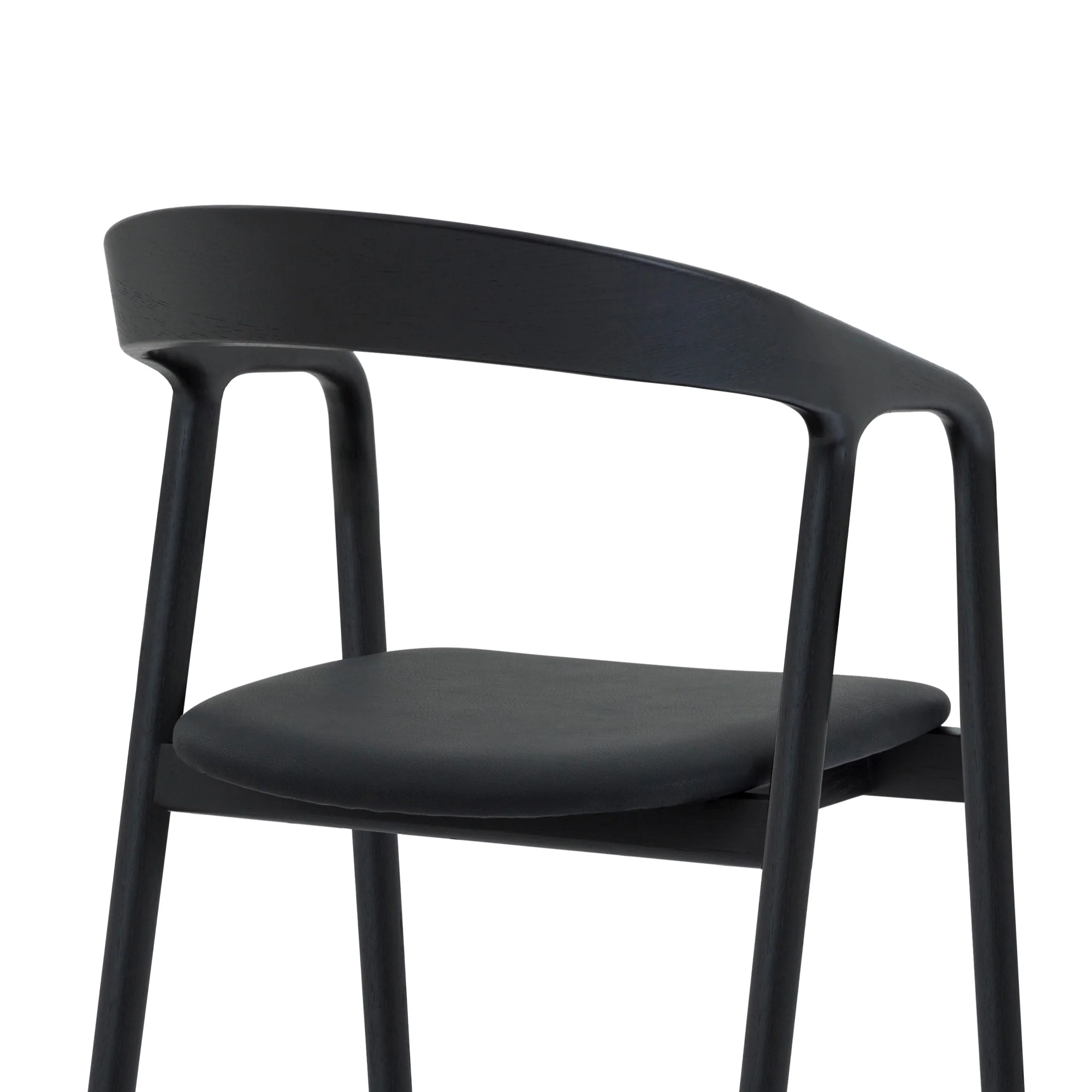 Pasadena Apache 5 Piece Oval Dining Set in Black Oak Finish with Black Faux Leather  By Armen Living - Image 11
