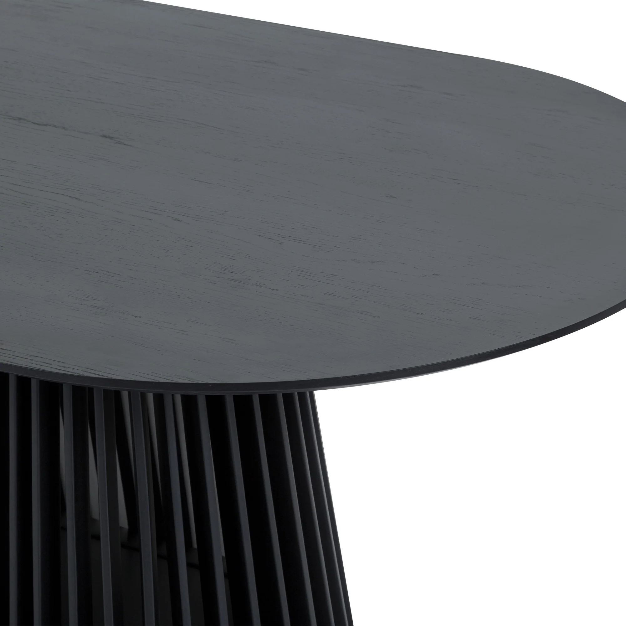 Pasadena Apache 5 Piece Oval Dining Set in Black Oak Finish with Black Faux Leather  By Armen Living - Image 9