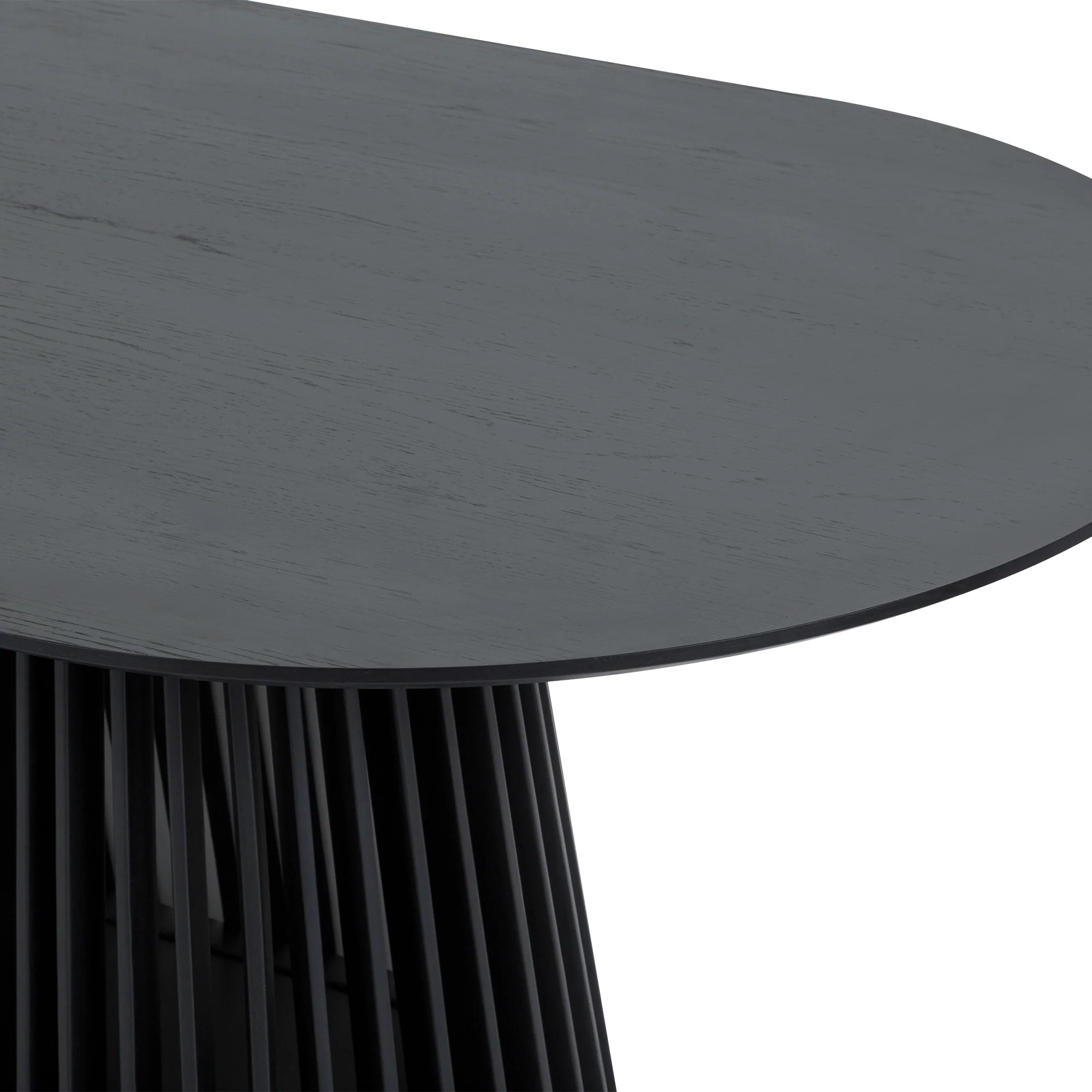 Pasadena Apache 6 Piece Oval Dining Set with Buffet in Black Oak Finish with Faux Leather By Armen Living - Image 9