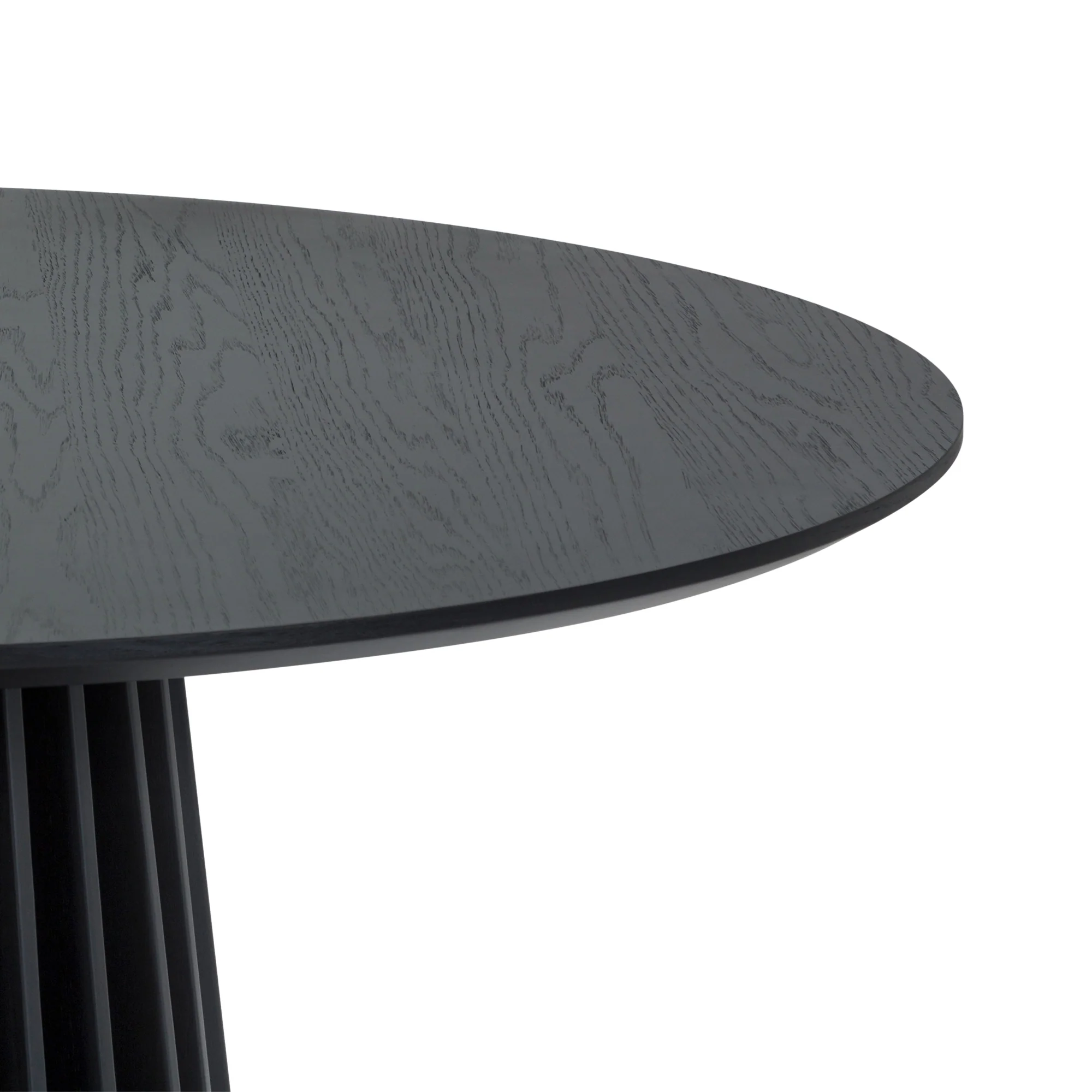 Pasadena Apache 6 Piece Round Dining Set with Buffet in Black Oak Finish with Faux Leather By Armen Living - Image 8