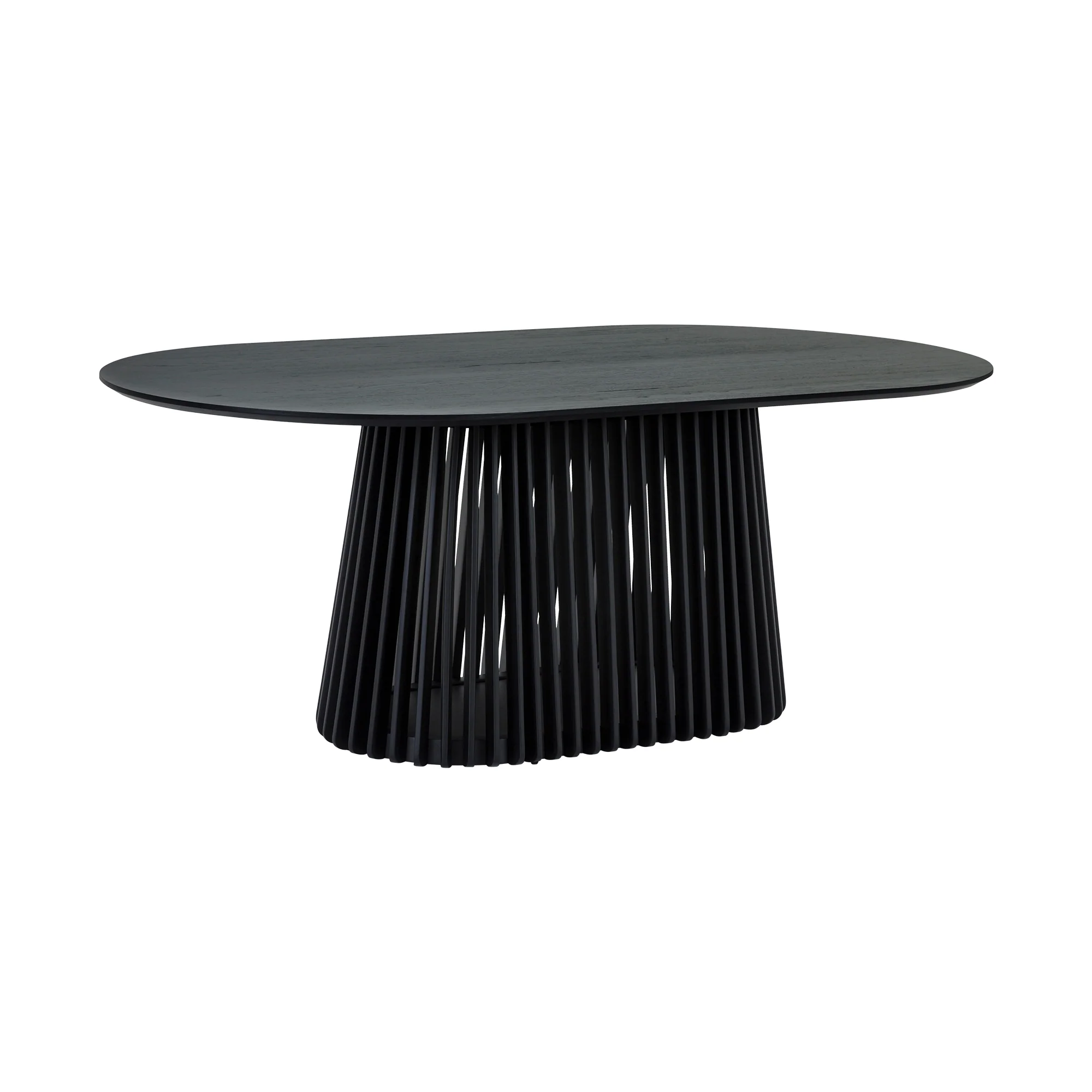 Pasadena Apache 7 Piece Oval Dining Set in Black Oak Finish with Black Faux Leather  By Armen Living - Image 5