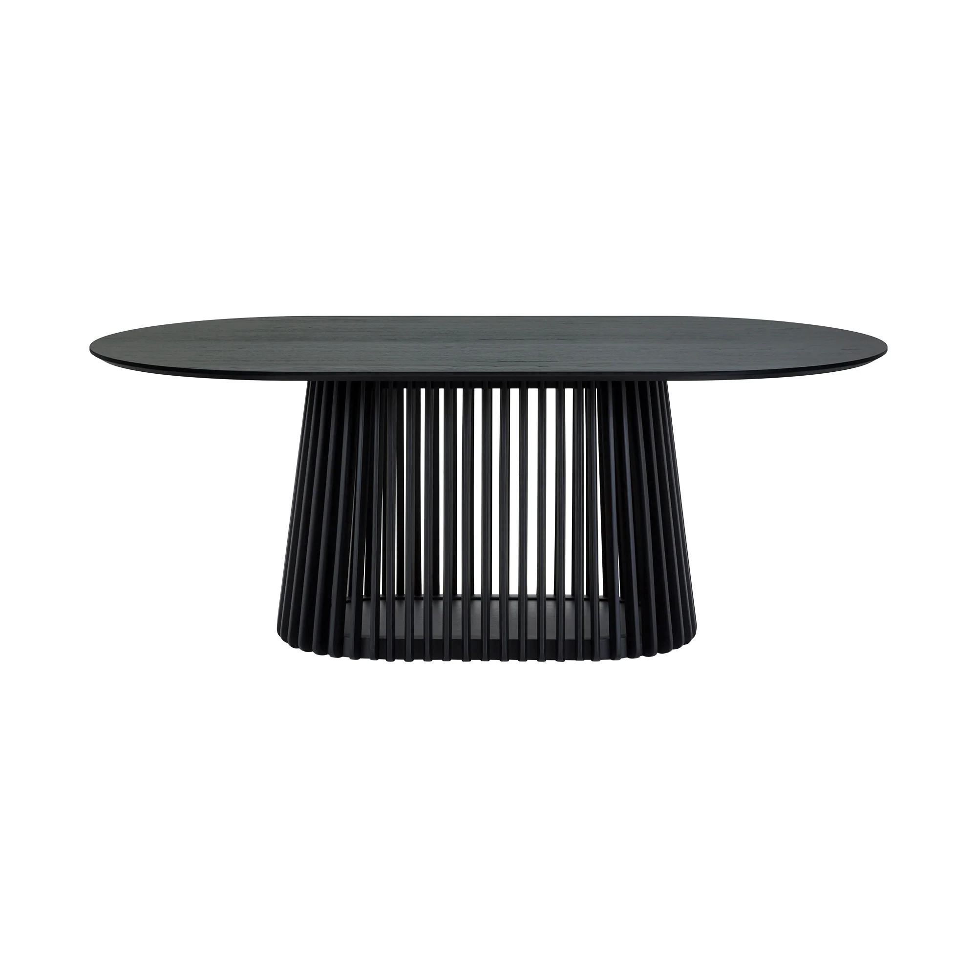 Pasadena Apache 7 Piece Oval Dining Set in Black Oak Finish with Black Faux Leather  By Armen Living - Image 6