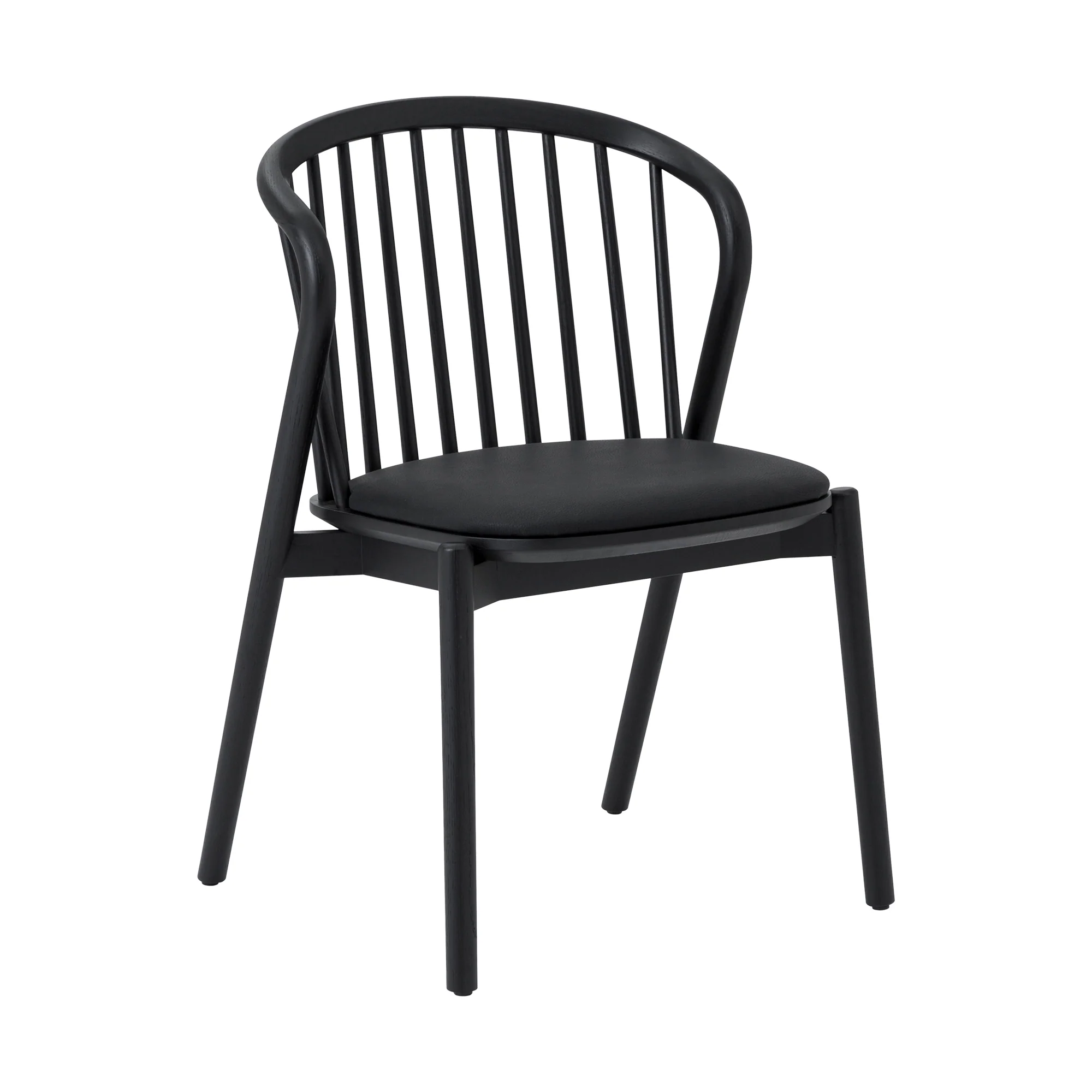 Pasadena Echo 5 Piece Oval Dining Set in Black Oak Finish with Black Faux Leather By Armen Living - Image 3