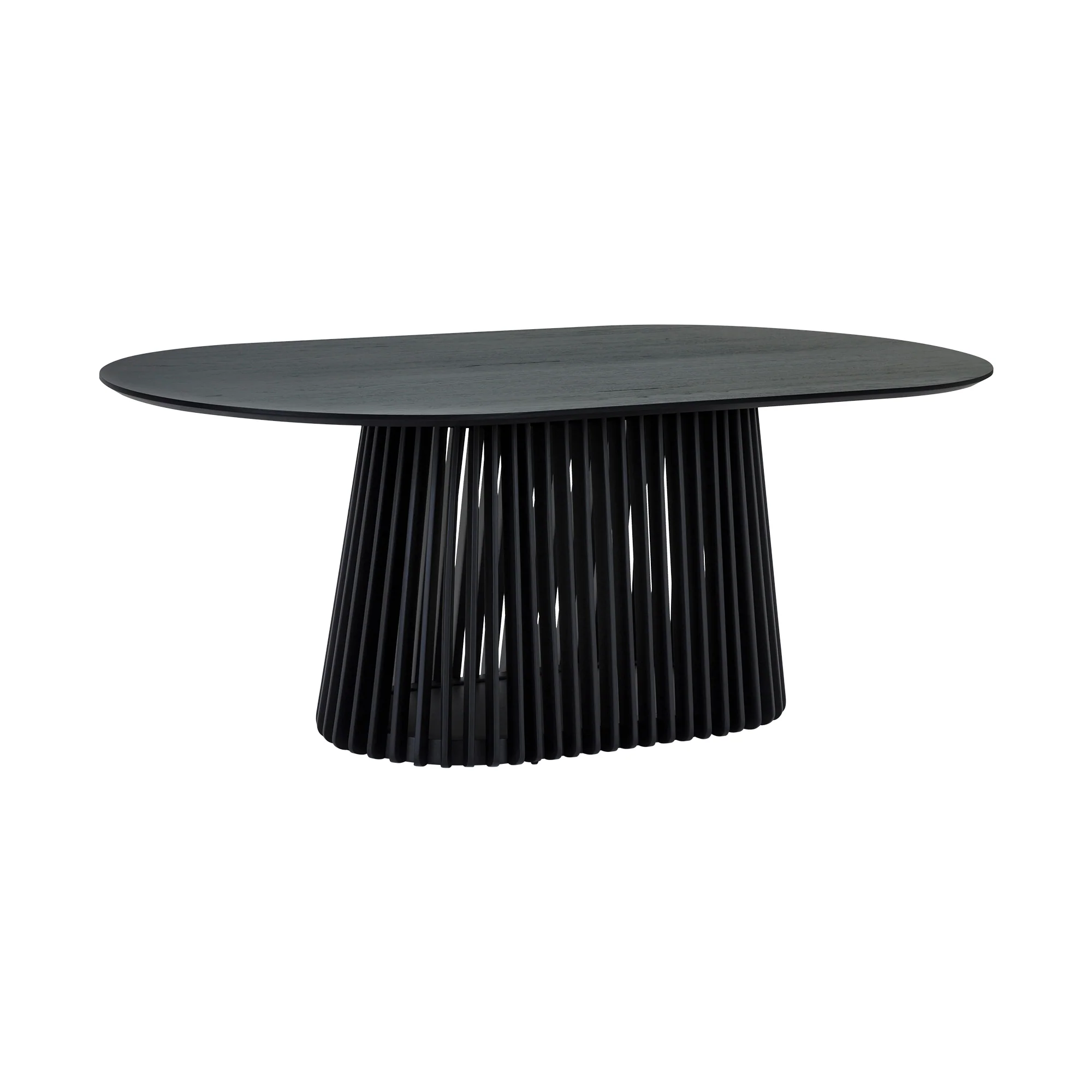 Pasadena Echo 5 Piece Oval Dining Set in Black Oak Finish with Walnut Finish Chairs By Armen Living - Image 5