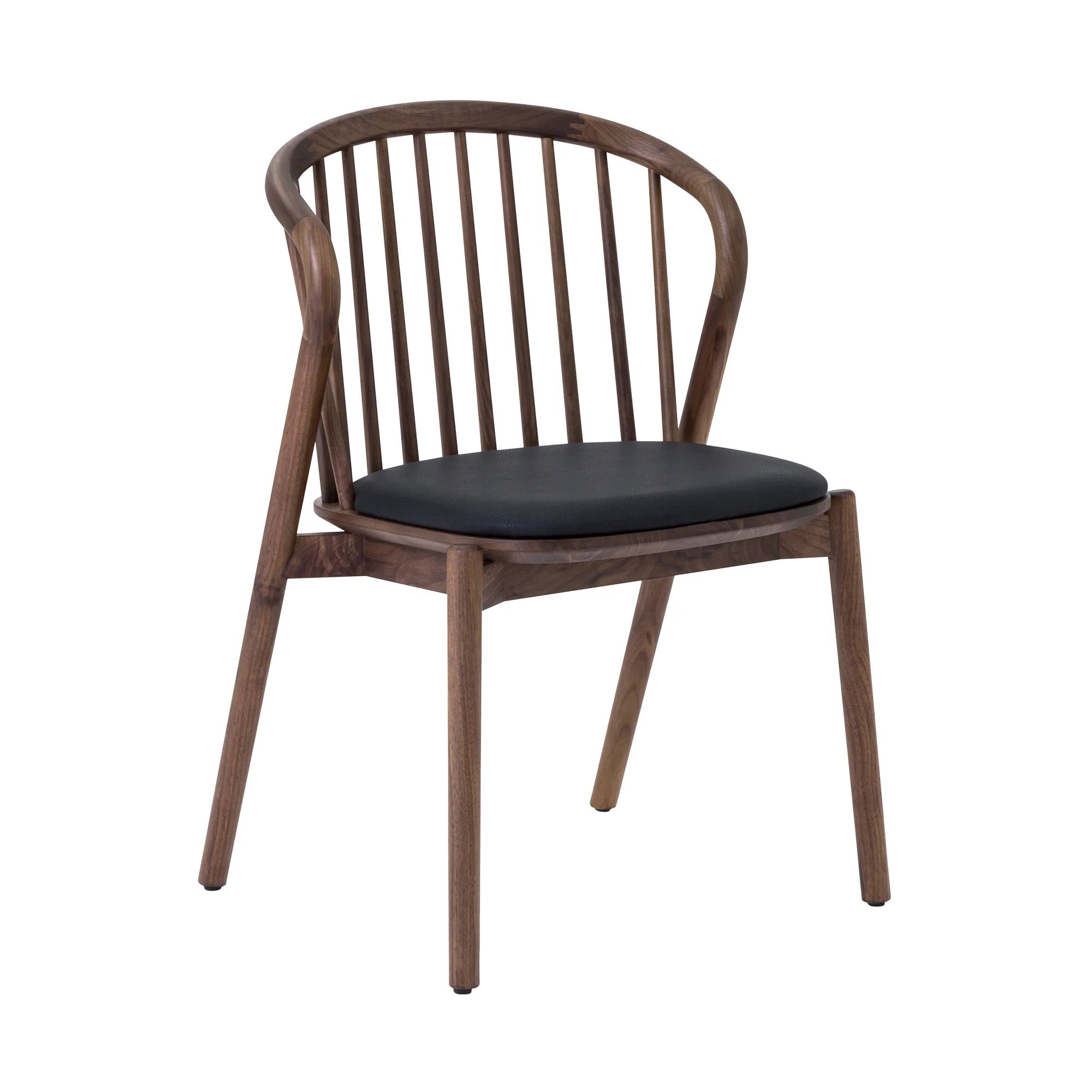 Pasadena Echo 5 Piece Oval Dining Set with Walnut and Black Finish Table and Walnut Finish Chairs By Armen Living - Image 3