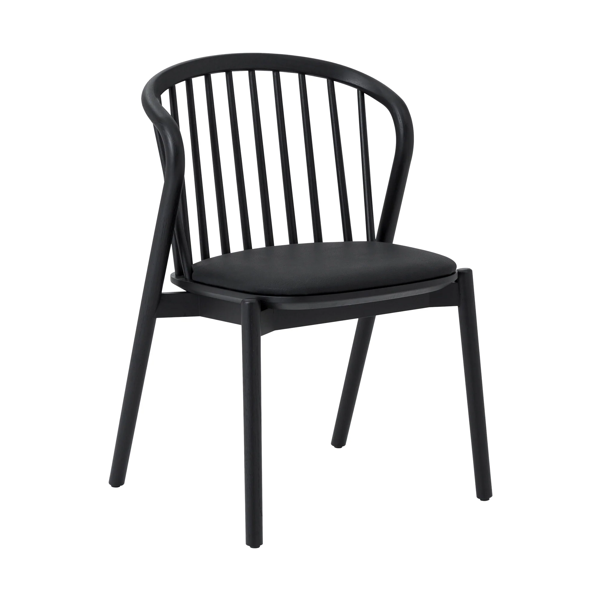 Pasadena Echo 5 Piece Round Dining Set in Black Oak Finish with Black Faux Leather By Armen Living - Image 3