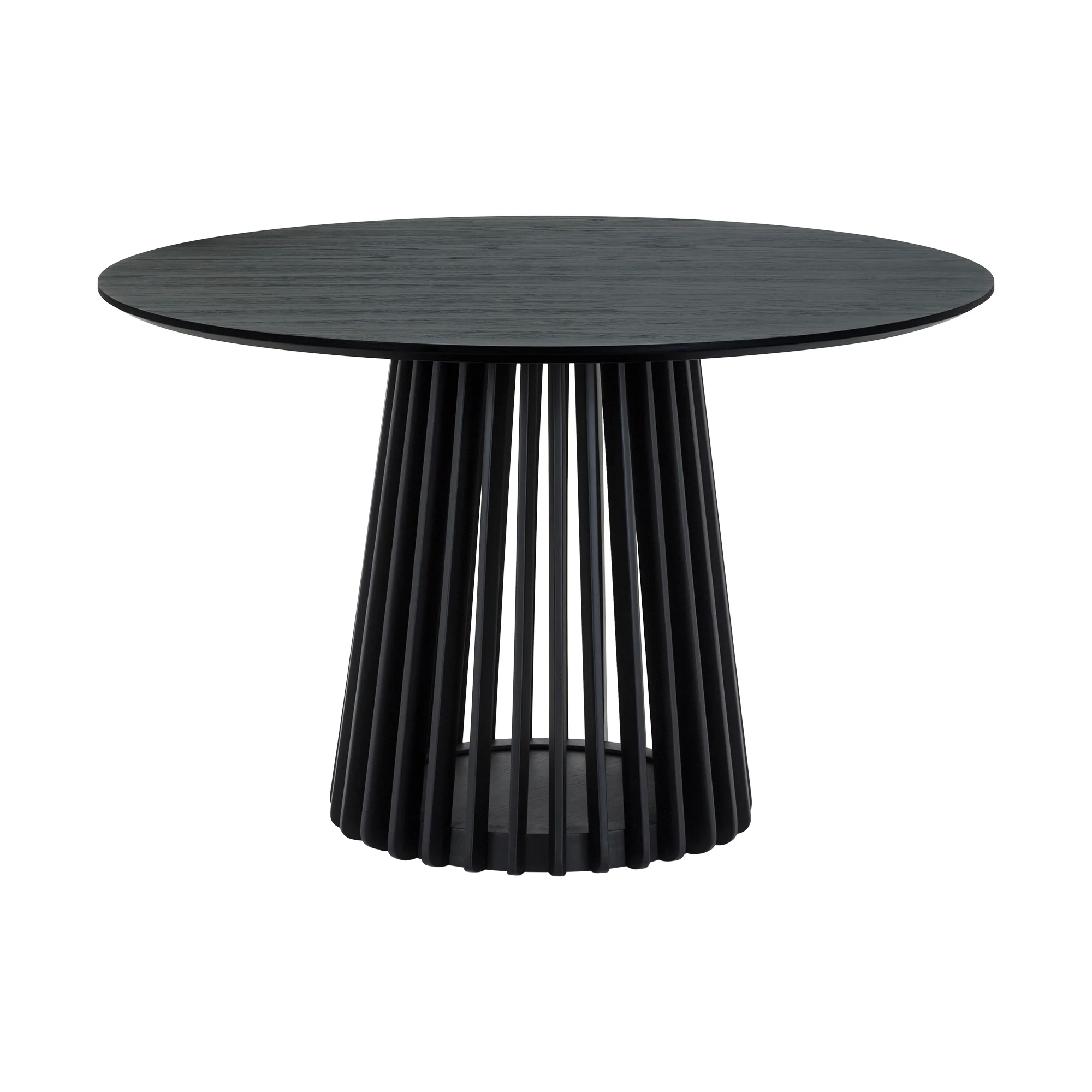 Pasadena Echo 6 Piece Round Dining Set with Buffet in Black Oak Finish with Faux Leather By Armen Living - Image 5