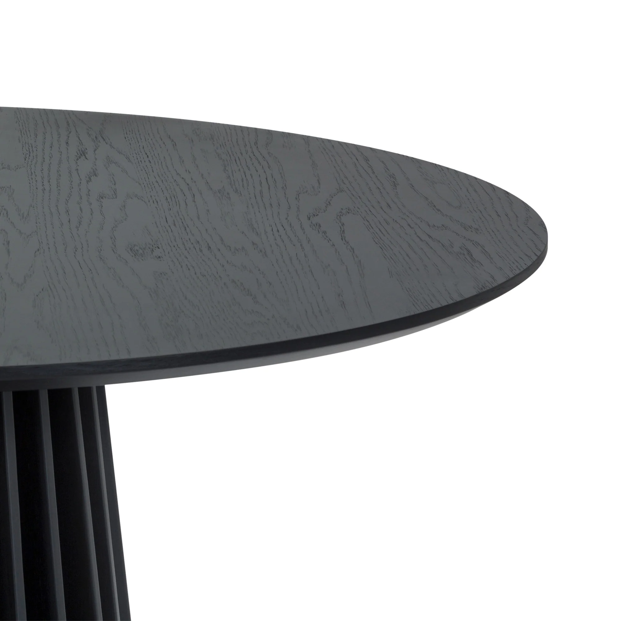 Pasadena Echo 6 Piece Round Dining Set with Buffet in Black Oak Finish with Faux Leather By Armen Living - Image 8