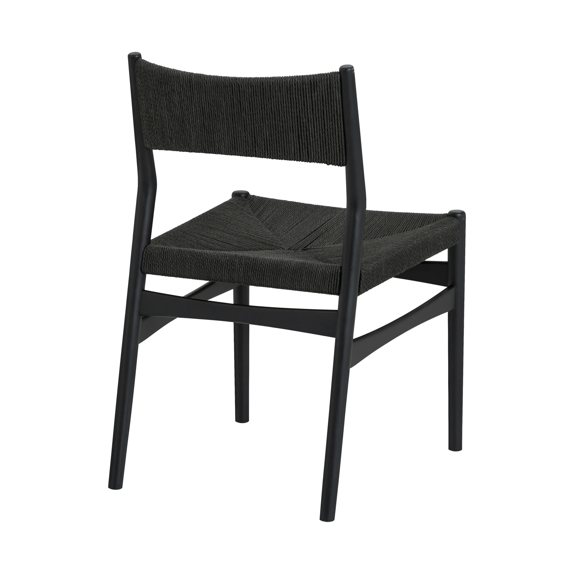 Pasadena Erie 5 Piece Oval Dining Set in Black Oak Finish with Black Paper Cord Chairs By Armen Living - Image 4