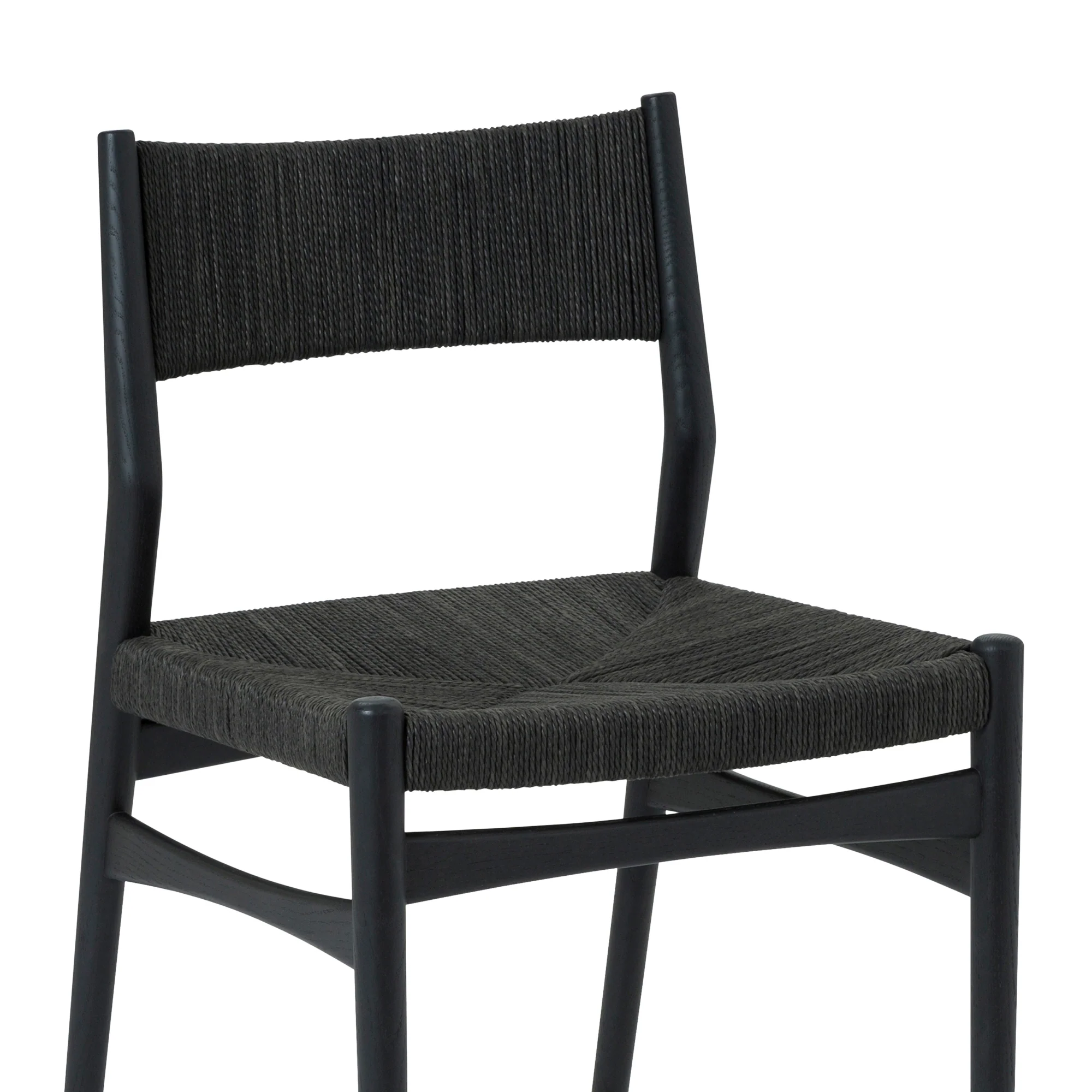 Pasadena Erie 5 Piece Oval Dining Set in Natural Oak Finish with Black Paper Cord Chairs By Armen Living - Image 7