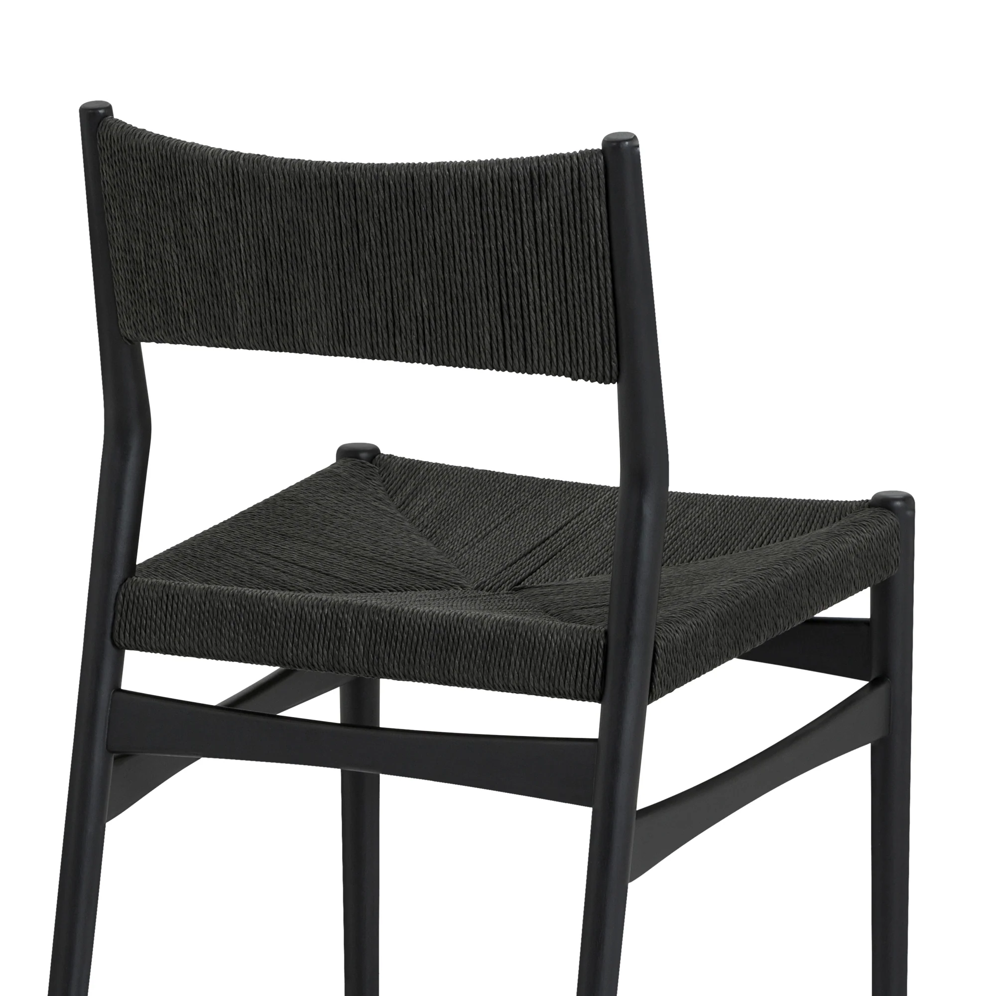 Pasadena Erie 5 Piece Round Dining Set in Black Oak Finish with Paper Cord Chairs By Armen Living - Image 7