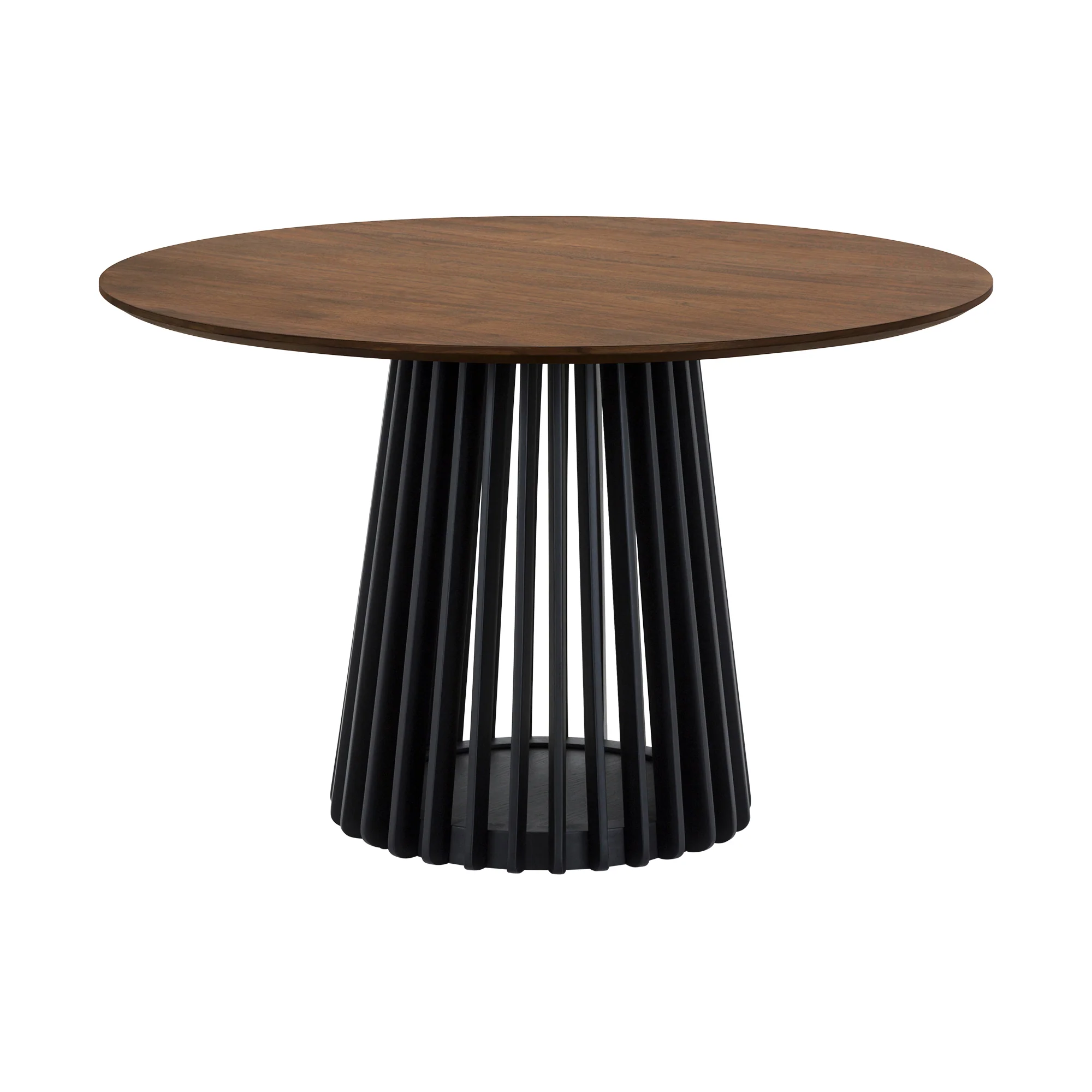 Pasadena Erie 5 Piece Round Dining Set in Walnut and Black Finish with Paper Cord Chairs By Armen Living - Image 5