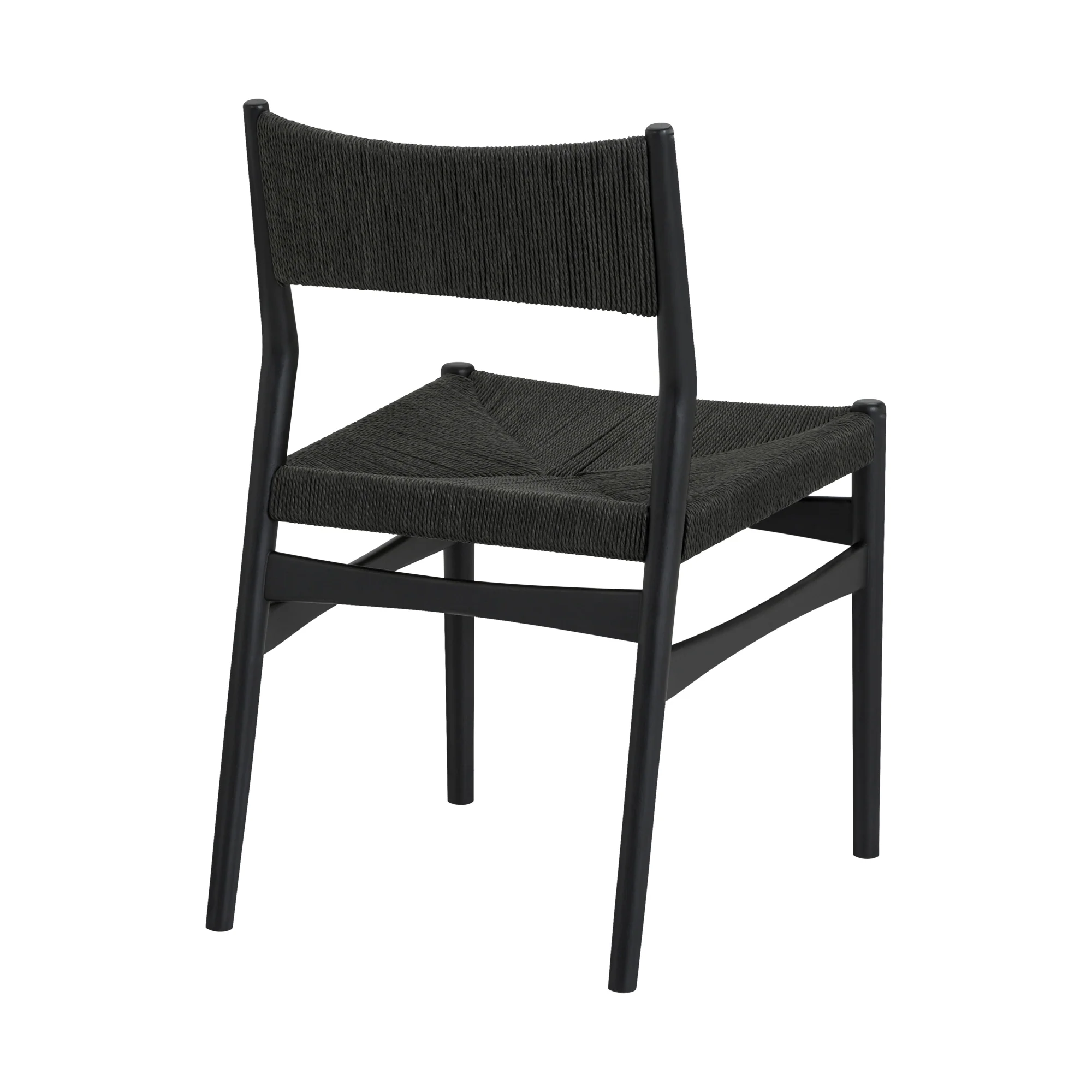 Pasadena Erie 6 Piece Round Dining Set with Buffet in Black Oak Finish with Paper Cord Chairs By Armen Living - Image 4