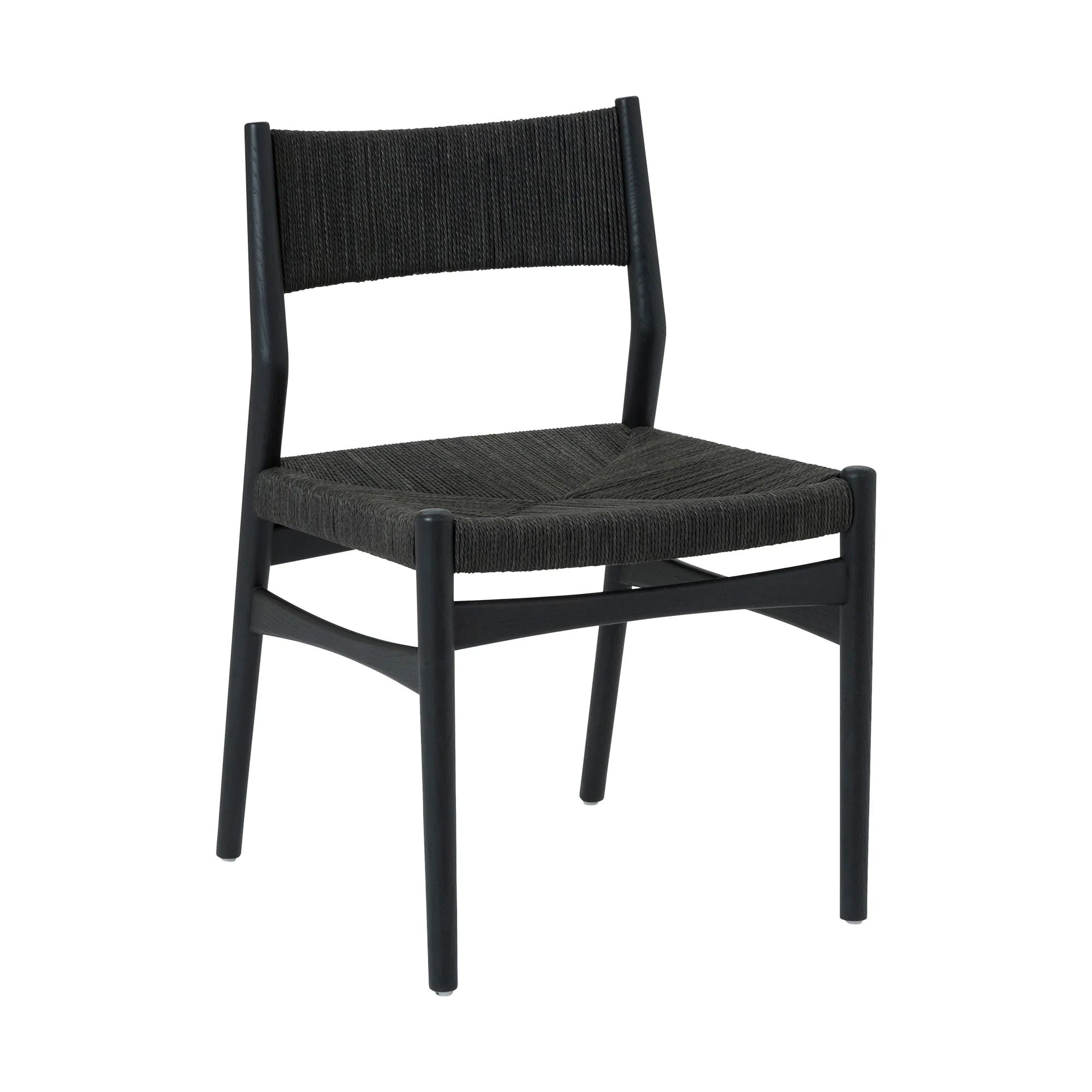 Pasadena Erie 7 Piece Oval Dining Set in Natural Oak Finish with Black Paper Cord Chairs By Armen Living - Image 3