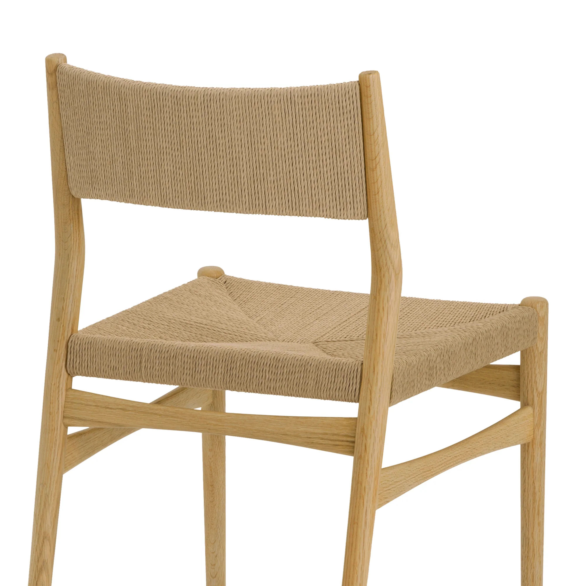 Pasadena Erie 7 Piece Oval Dining Set in Natural Oak Finish with Paper Cord Chairs By Armen Living - Image 11