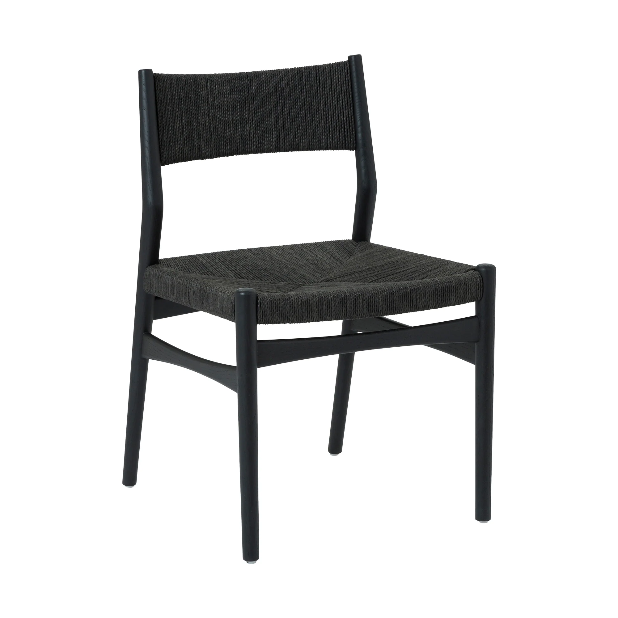 Pasadena Erie 7 Piece Oval Dining Set in Walnut and Black Finish with Paper Cord Chairs By Armen Living - Image 3