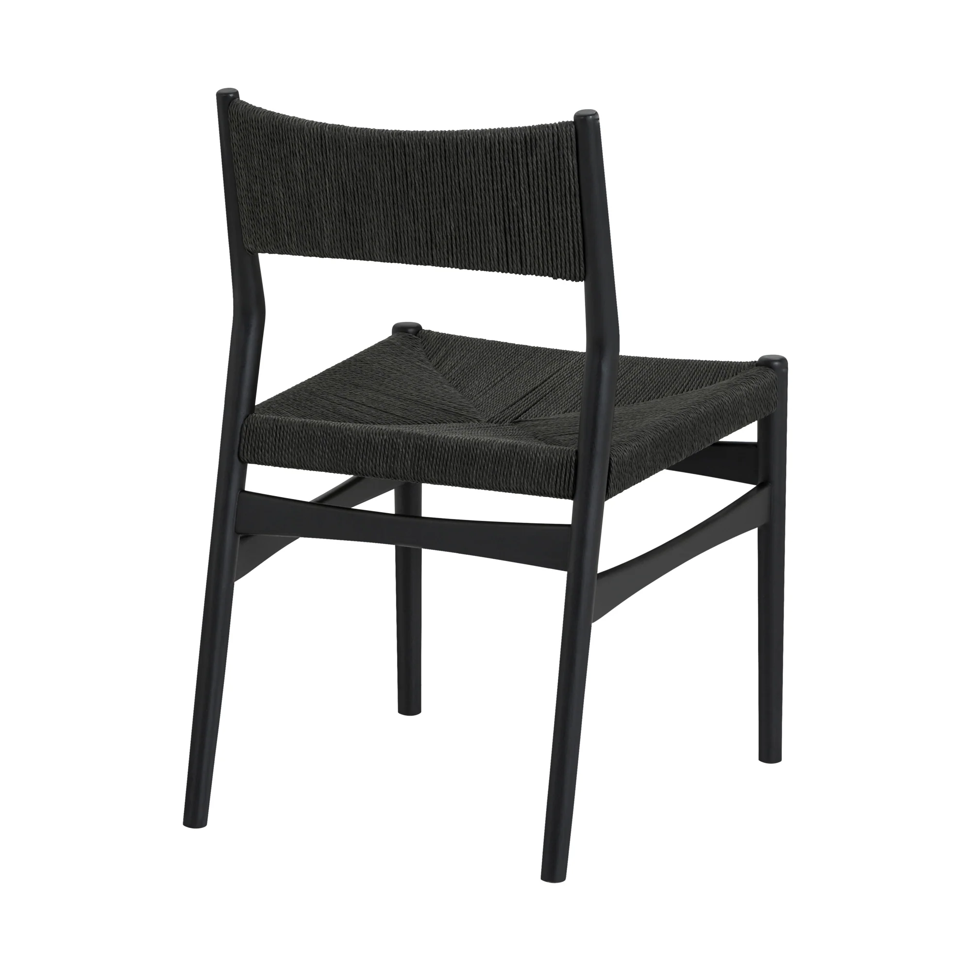 Pasadena Erie 7 Piece Oval Dining Set in Walnut and Black Finish with Paper Cord Chairs By Armen Living - Image 4