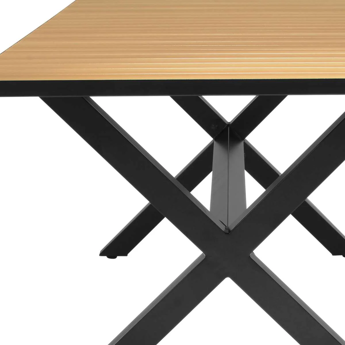 Paseo Outdoor Black Aluminum Rectangular Dining Table By Armen Living - Image 6