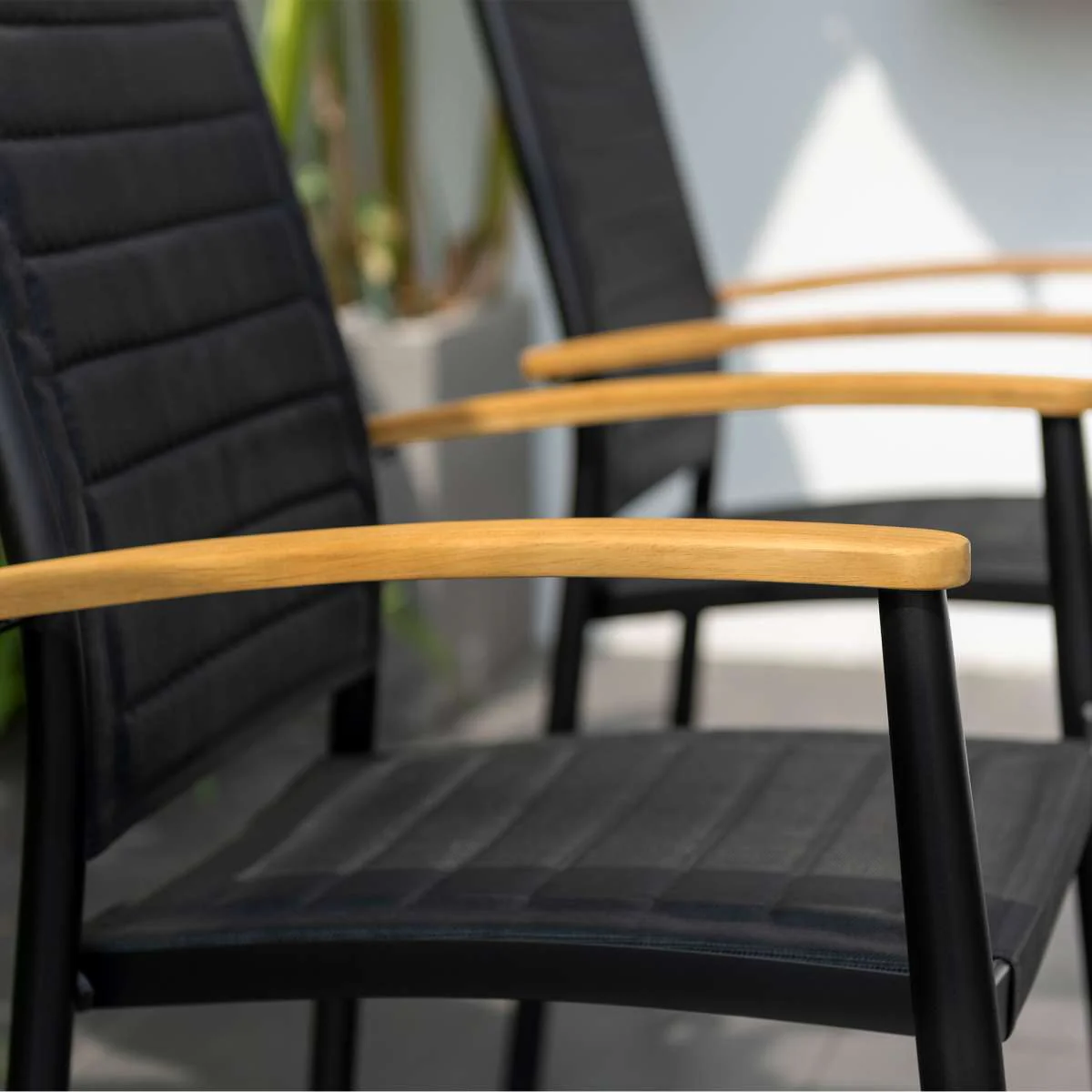 Paseo & Portals Outdoor 7 Piece Black Aluminum Dining Set By Armen Living - Image 7