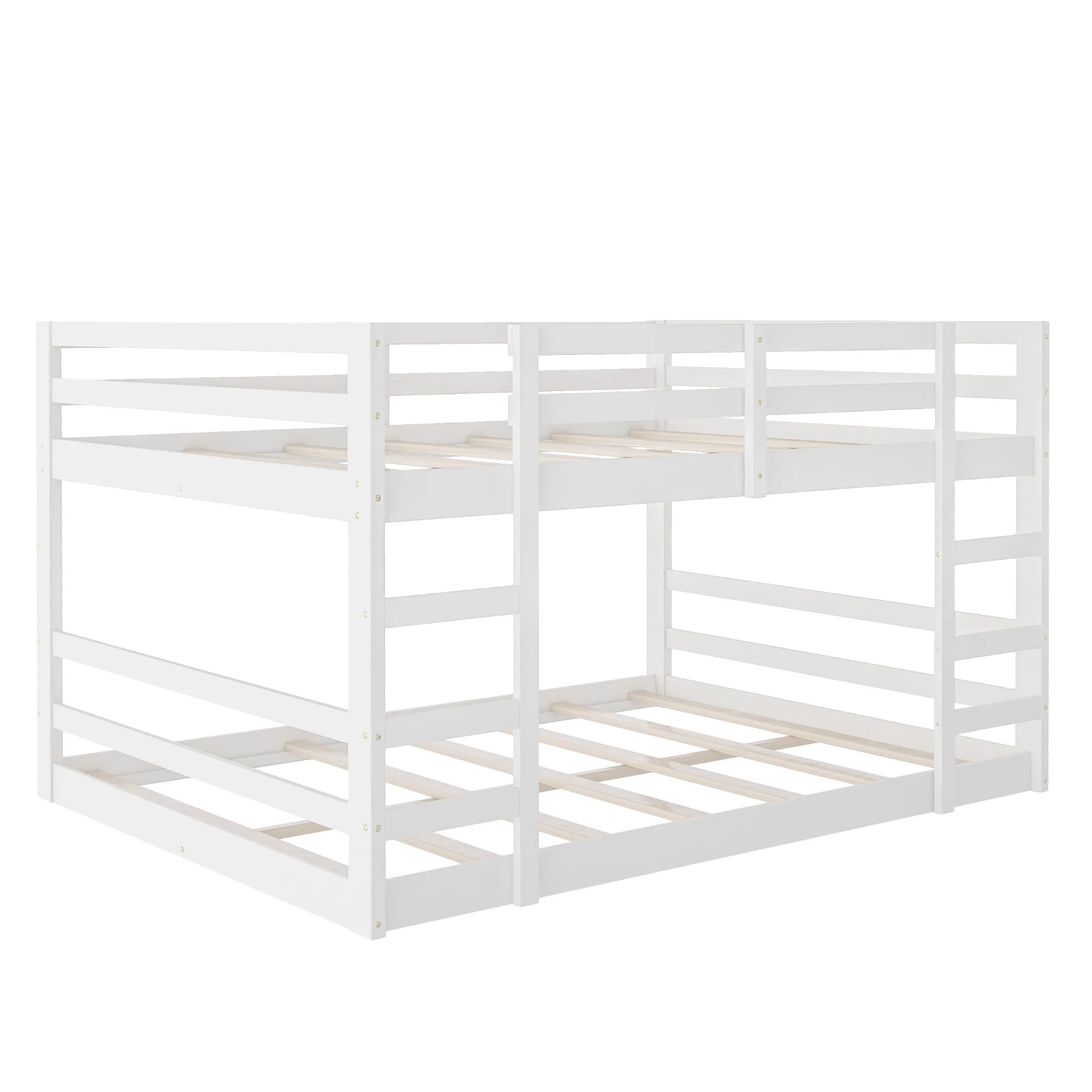Pastel Gray Full Over Full Dual Ladder Bunk Bed By Homeroots - Image 14