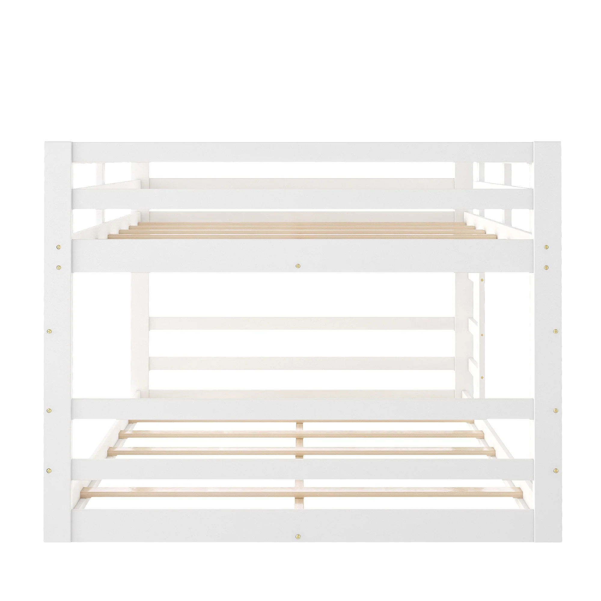 Pastel Gray Full Over Full Dual Ladder Bunk Bed By Homeroots - Image 16