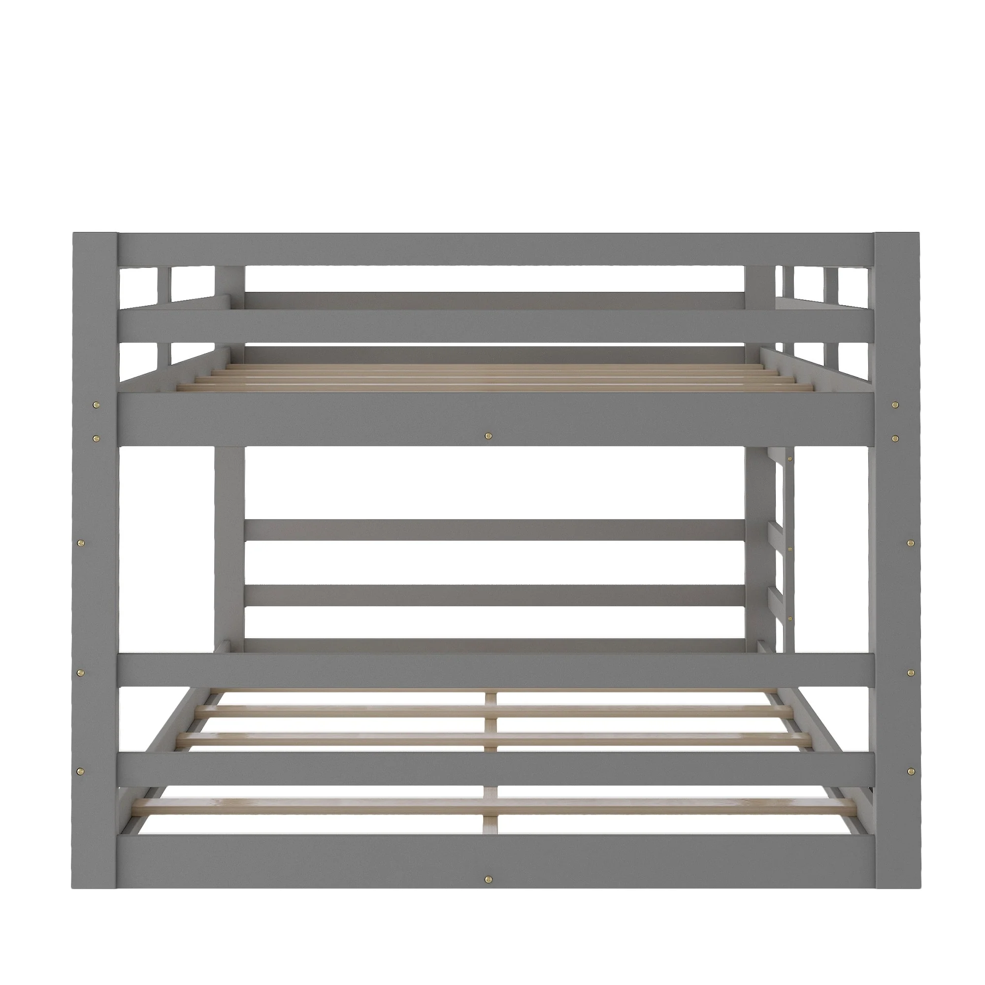 Pastel Gray Full Over Full Dual Ladder Bunk Bed By Homeroots - Image 8