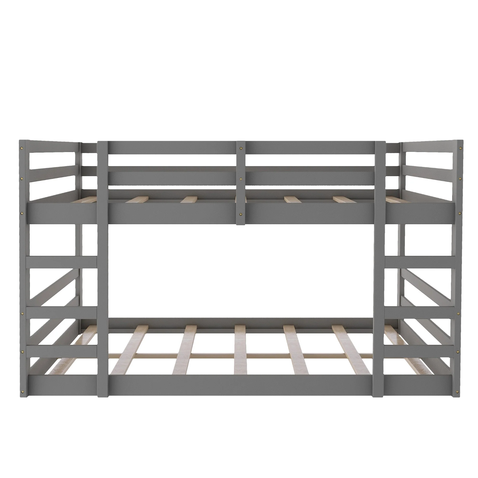 Pastel Gray Twin Over Twin Dual Ladder Bunk Bed By Homeroots - Image 5