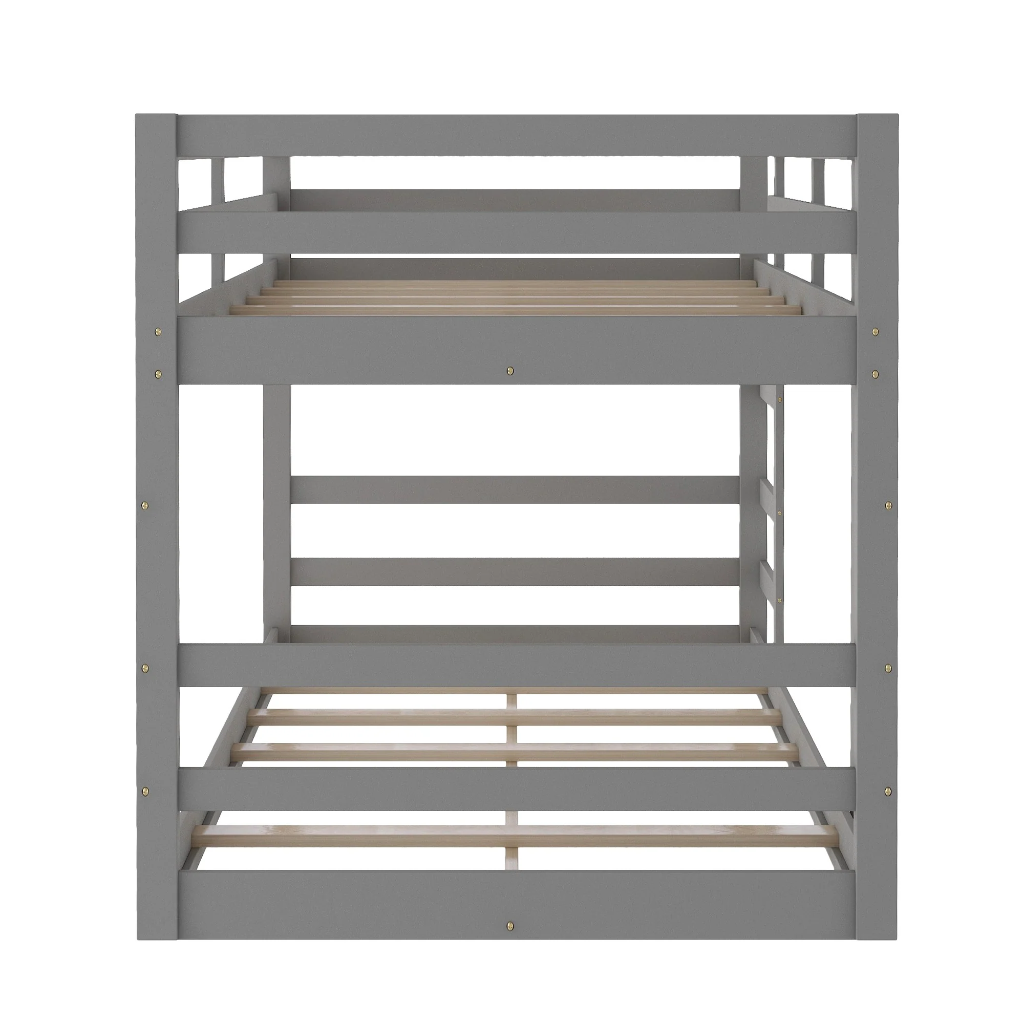 Pastel Gray Twin Over Twin Dual Ladder Bunk Bed By Homeroots - Image 8