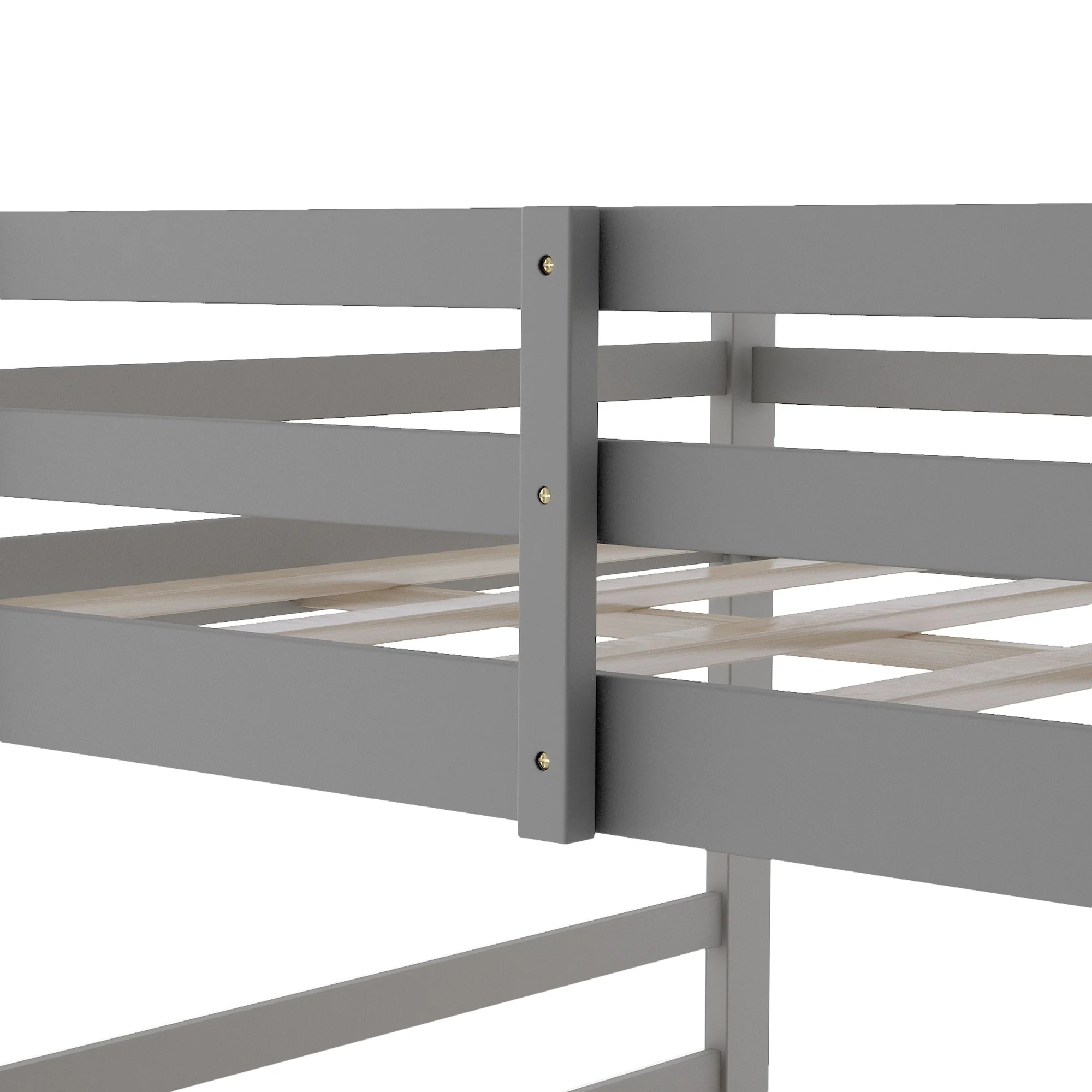 Pastel Gray Twin Over Twin Dual Ladder Bunk Bed By Homeroots - Image 9