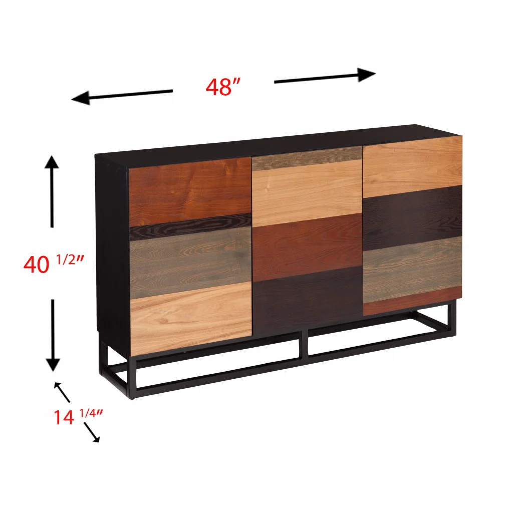 Patch Mid Century Mod Color Block Three Door Accent Cabinet By Homeroots - Image 6