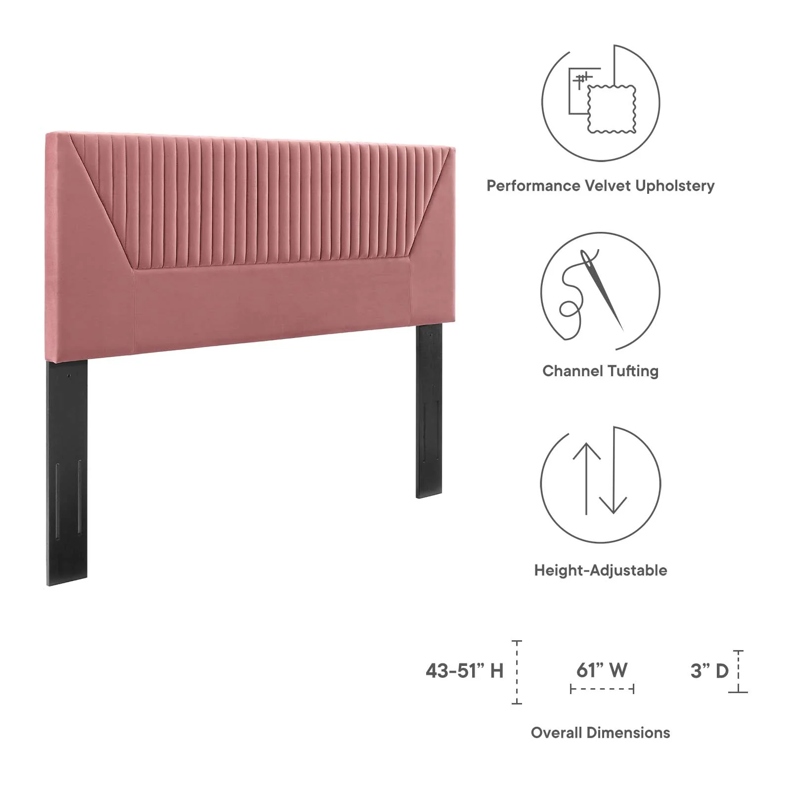 Patience Channel Tufted Performance Velvet Full/Queen Headboard By Modway - MOD-6668 - Image 13