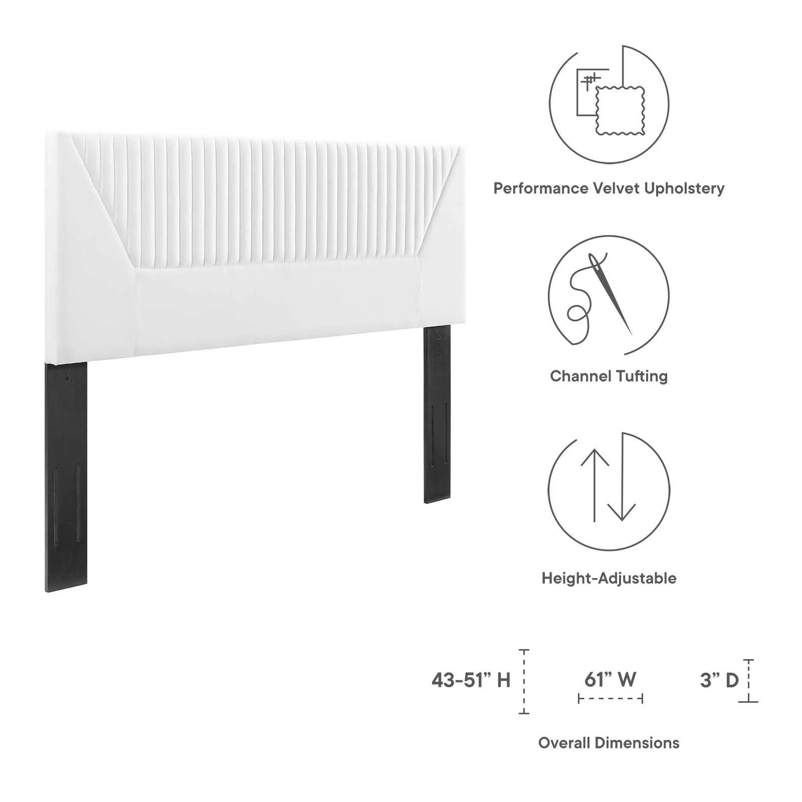 Patience Channel Tufted Performance Velvet Twin Headboard By Modway - MOD-6667 - Image 29