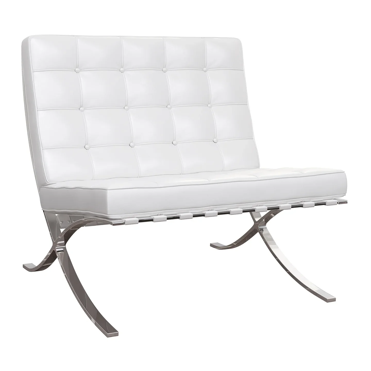 Pavilion Lounge Chair, White Leather By World Modern Design - Image 4