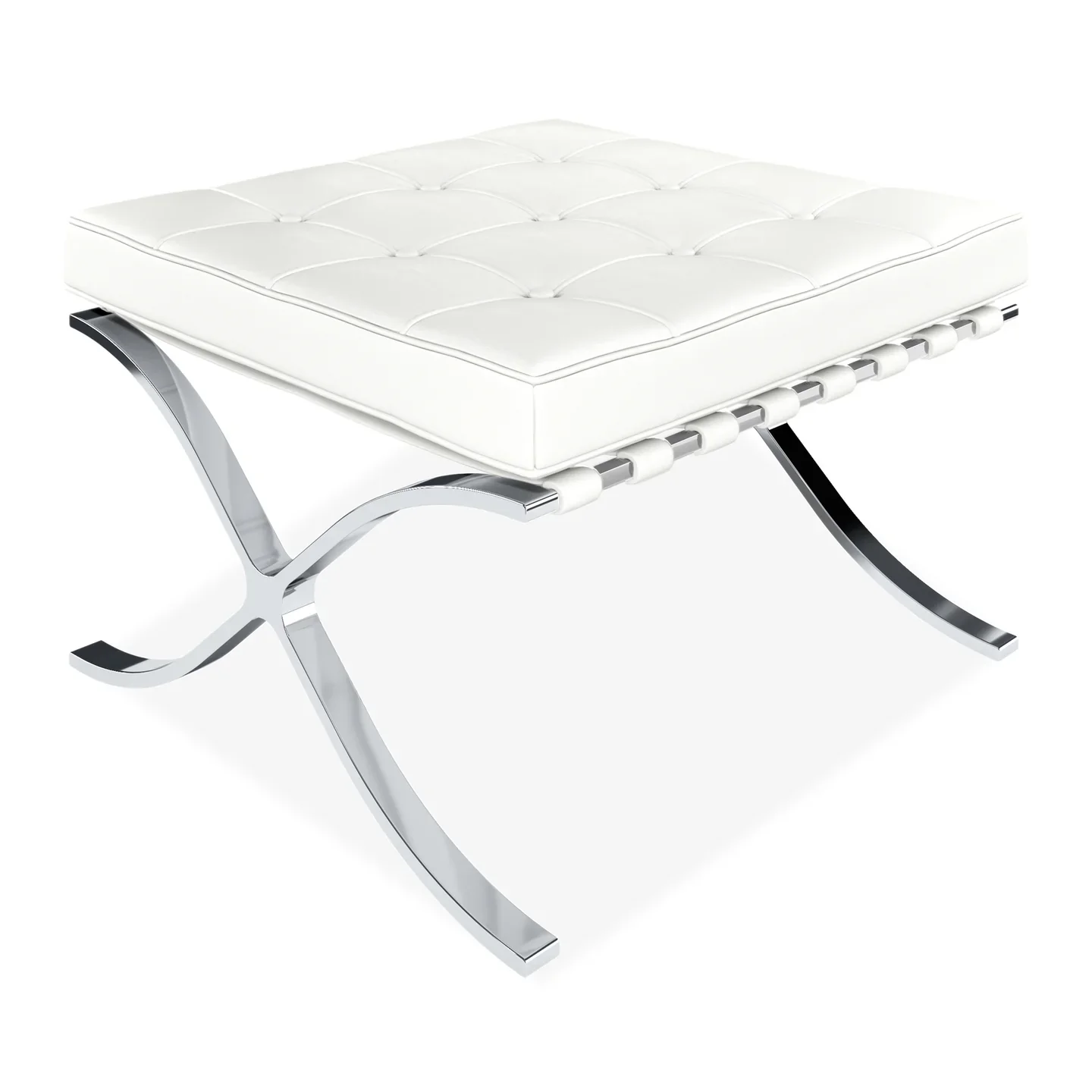 Pavilion Stool, White Leather By World Modern Design - Image 3