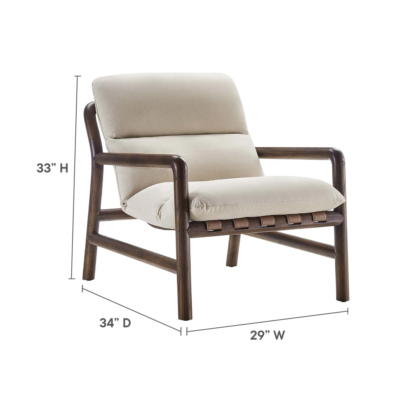 Paxton Wood Sling Chair By Modway - EEI-6766 - Image 7