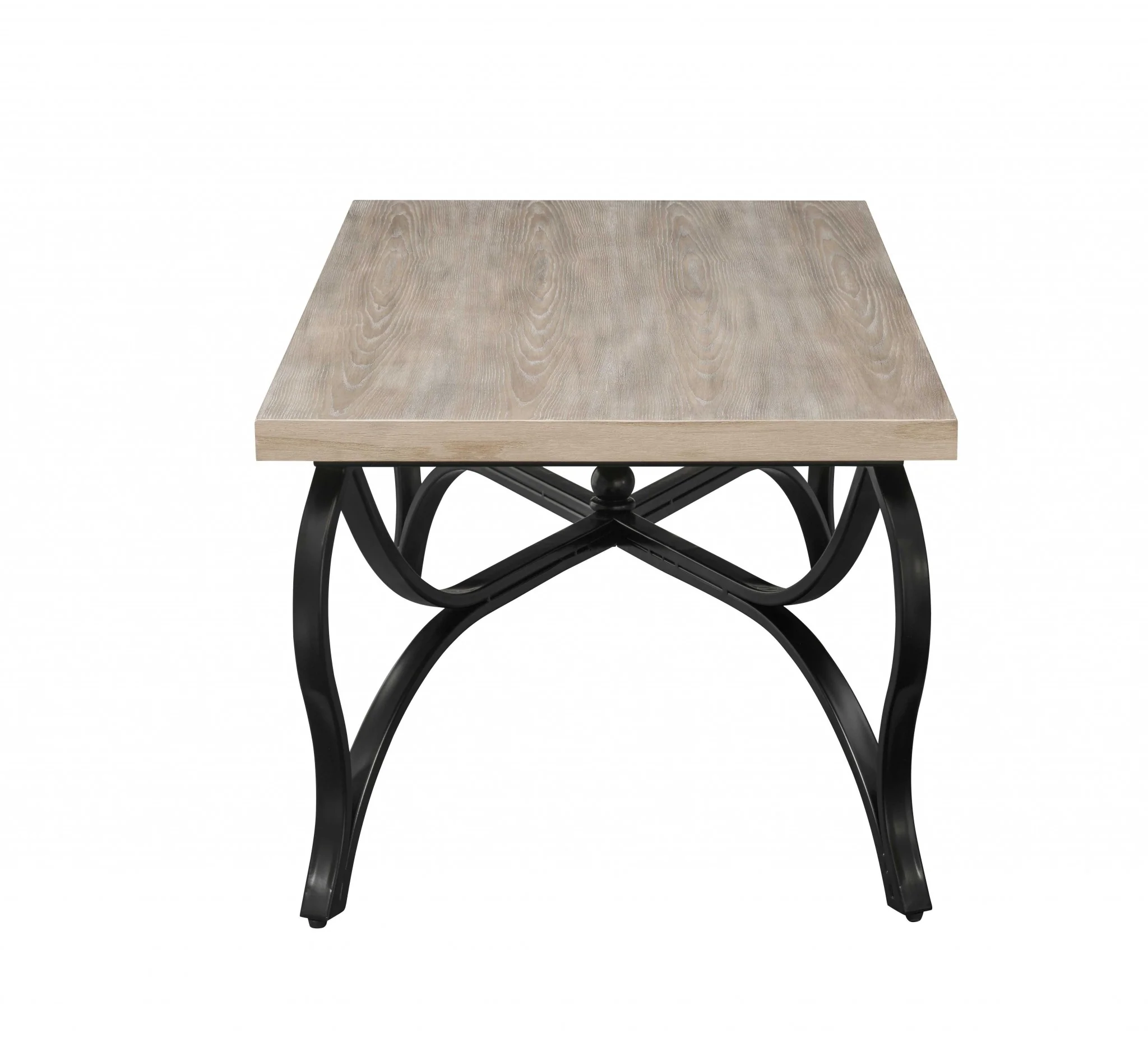 3 Peice Gray Oak And Black Coffee And End Set By Homeroots - Image 5