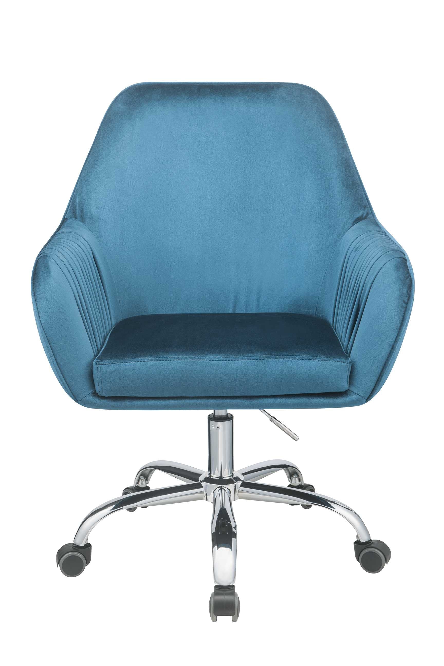 Peacock Velvet Office Chair By Homeroots - Image 2