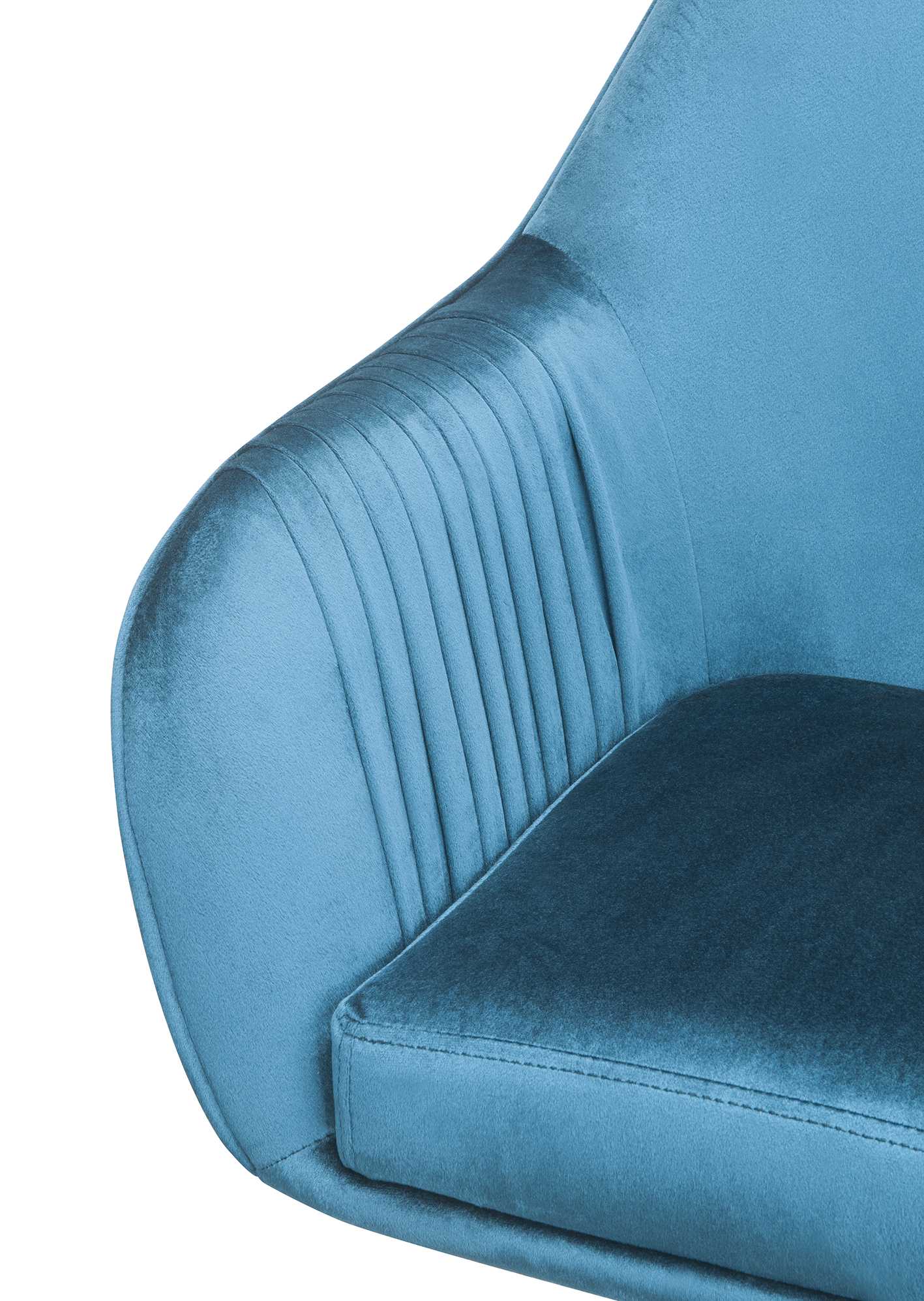 Peacock Velvet Office Chair By Homeroots - Image 4