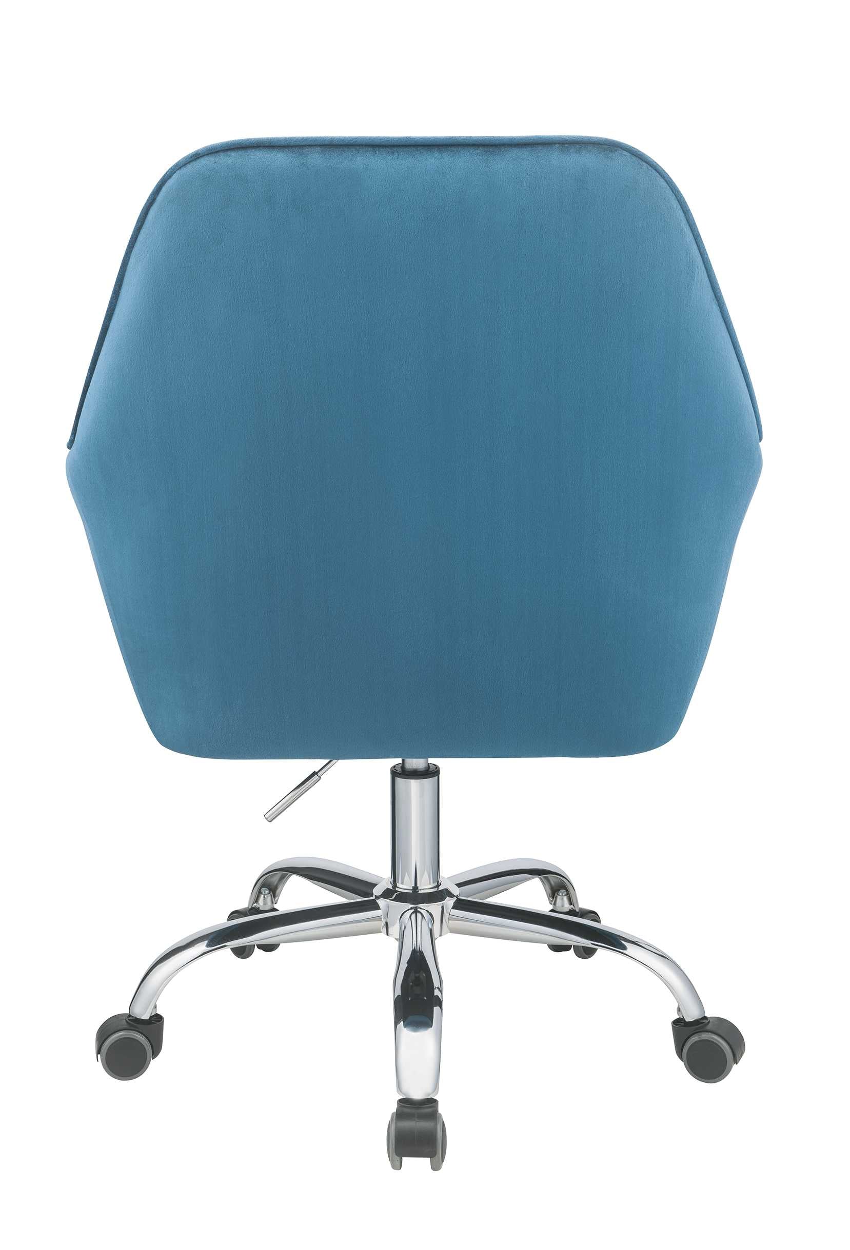 Peacock Velvet Office Chair By Homeroots - Image 5