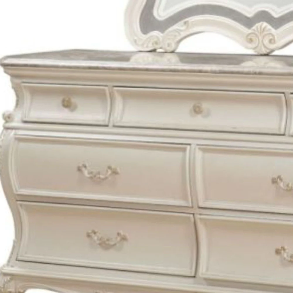 Pearl Solid and Manufactured Wood Seven Drawer Triple Dresser By Homeroots - Image 5