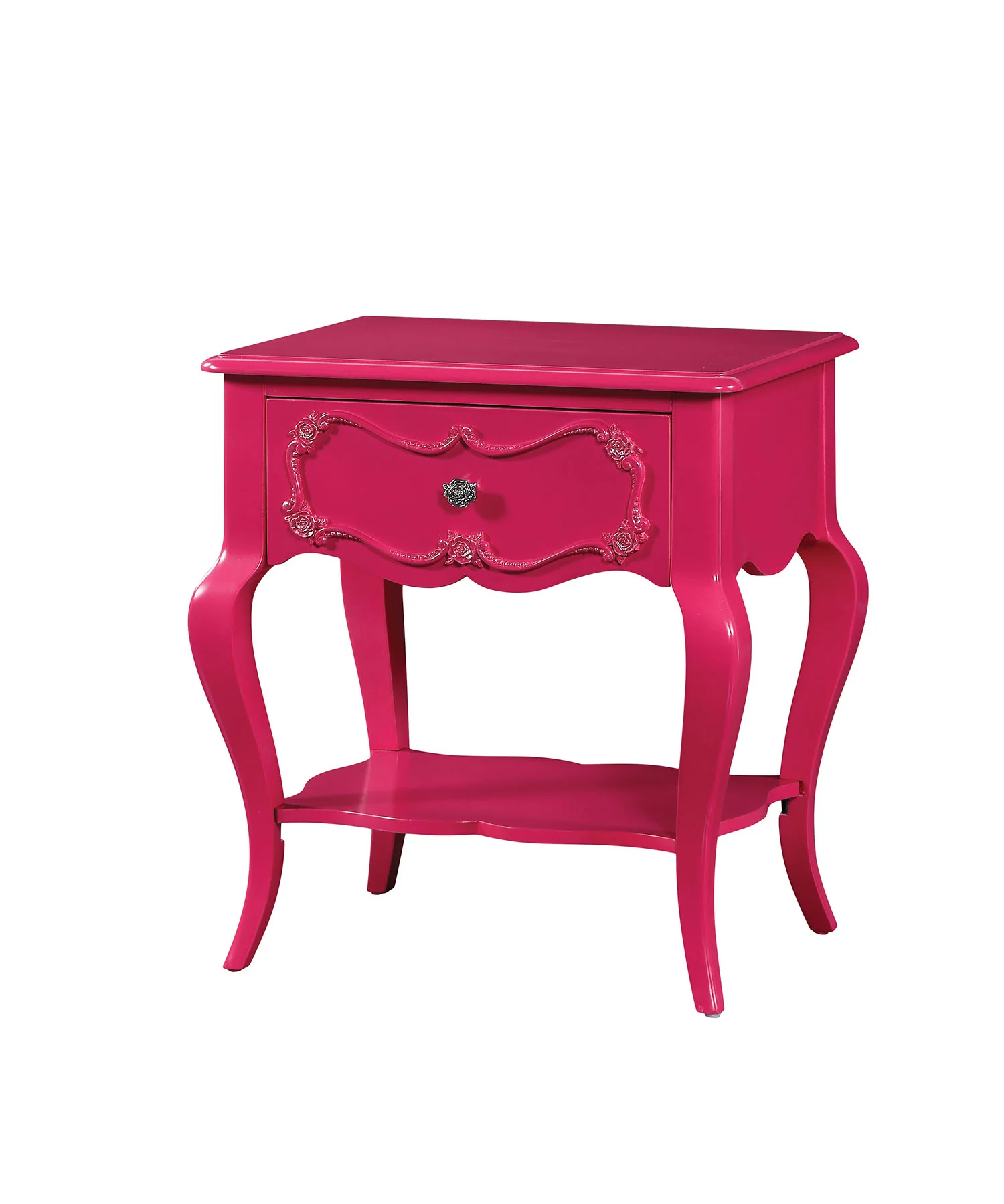 Pearl White Pine Wood Nightstand By Homeroots - Image 4