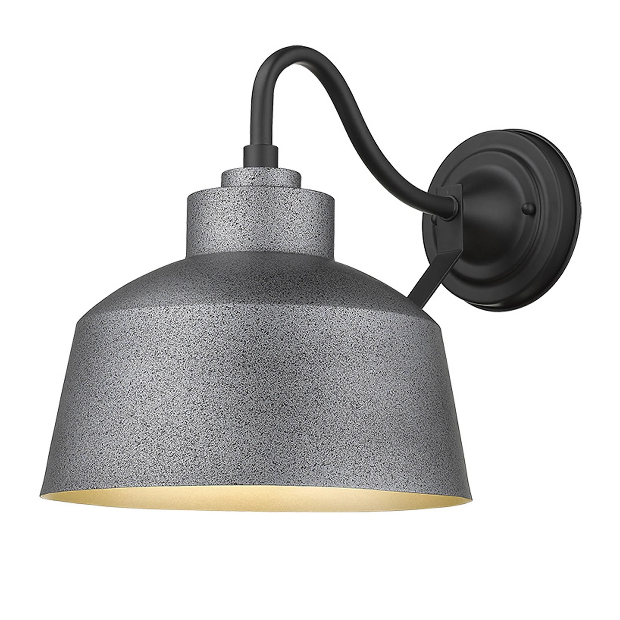 Pebbled Gray Bowl Shape Outdoor Wall Light By Homeroots - Image 2
