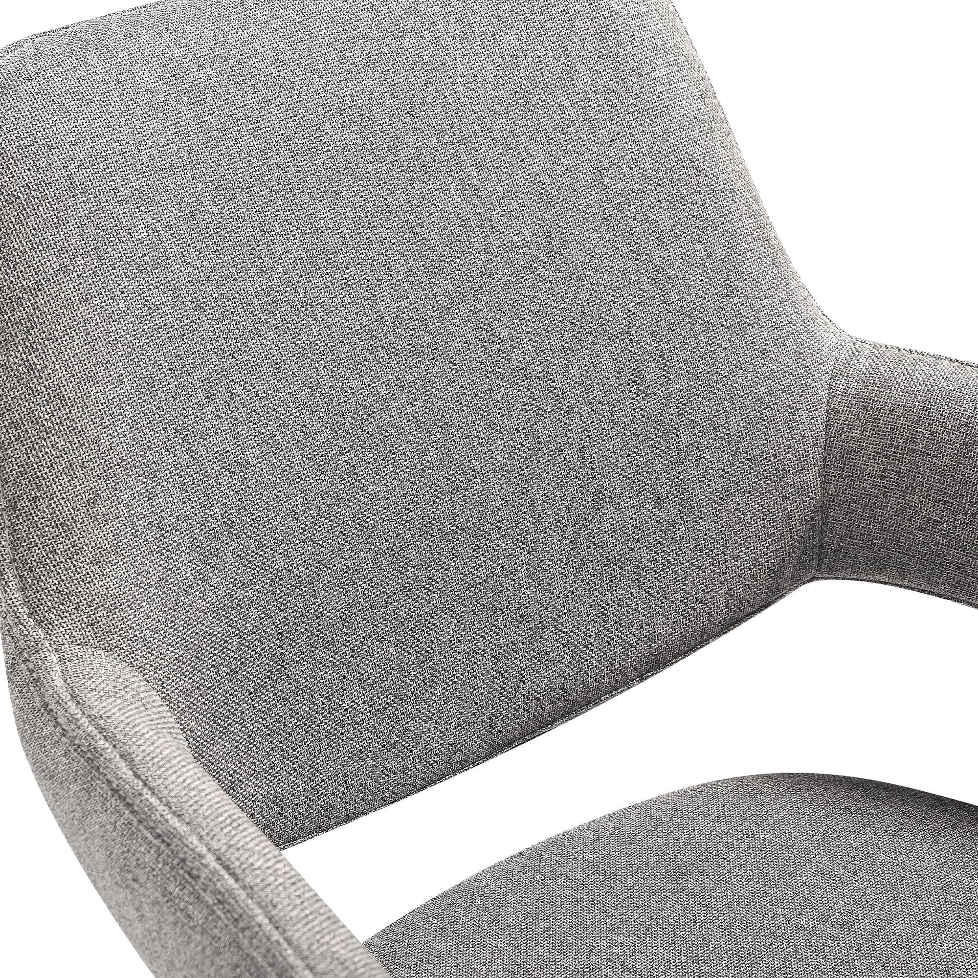Penny Swivel Upholstered Dining Chair in Gray Fabric with Black Metal Legs - Set of 2 By Armen Living - Image 9