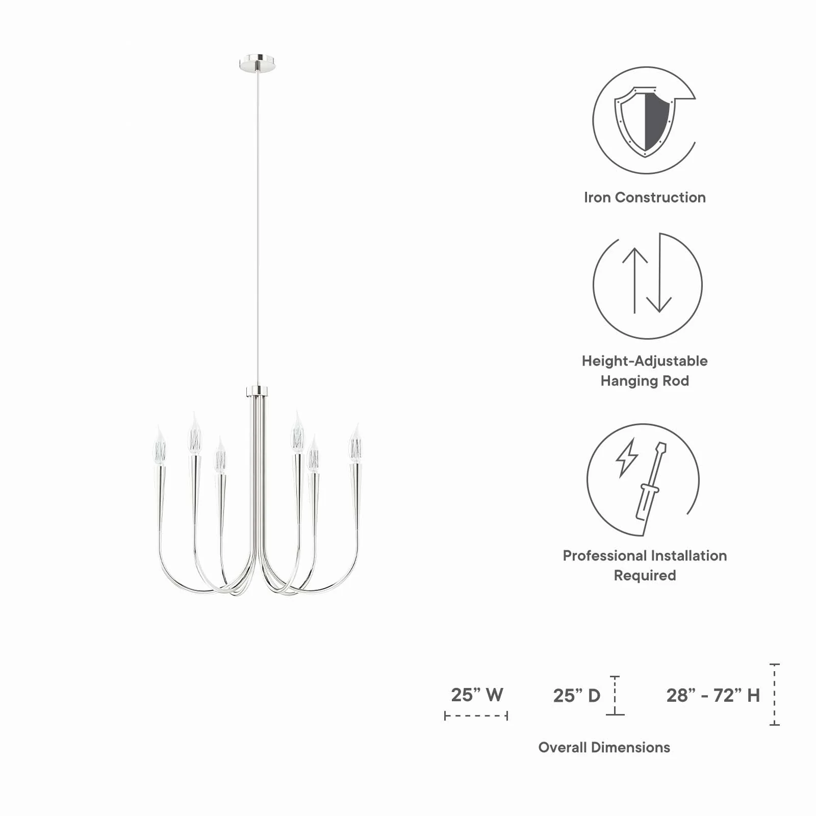 Penrose 6-Light Chandelier By Modway - EEI-5661 - Image 15
